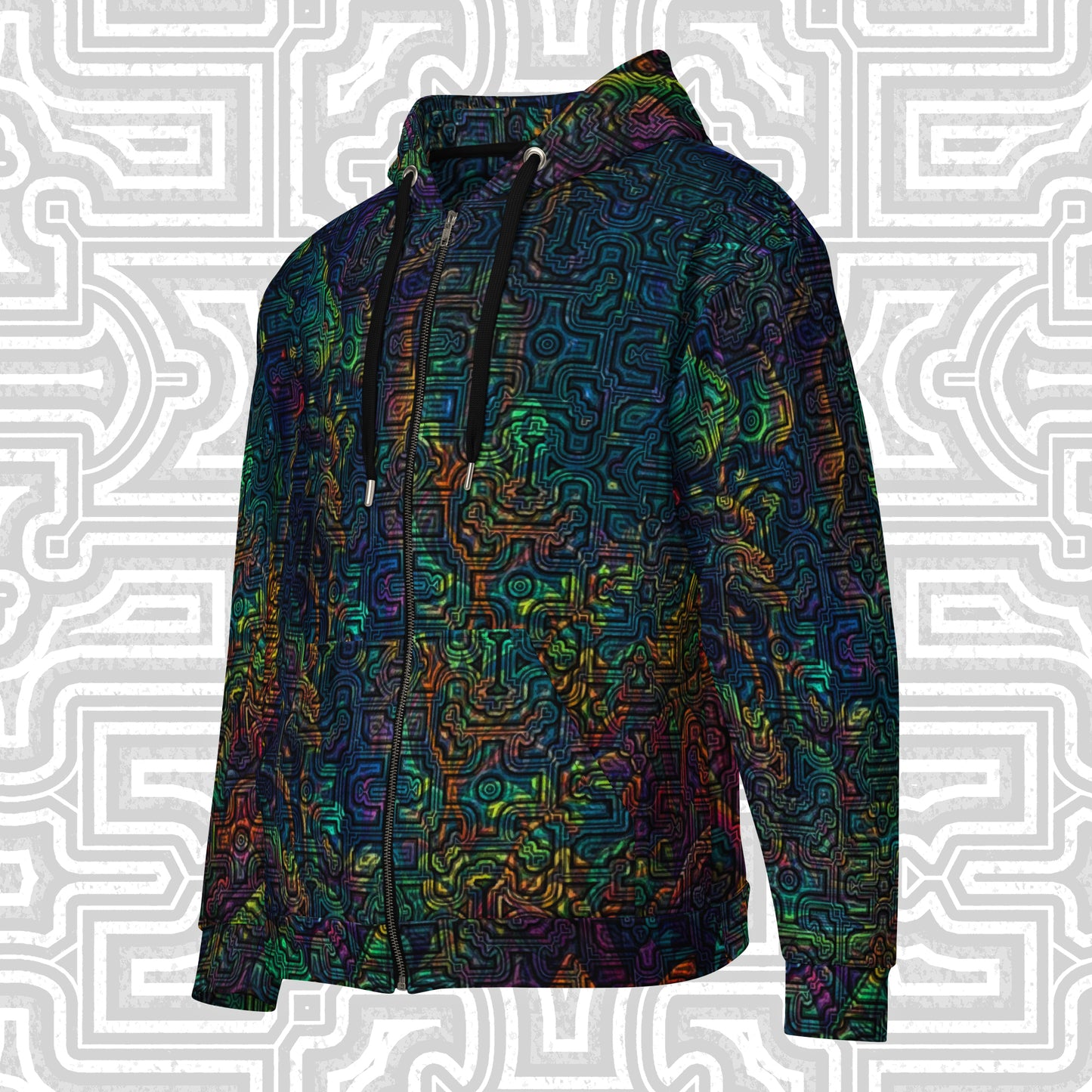 Shipibo Conibo Jungle Unisex Zip Hoodie