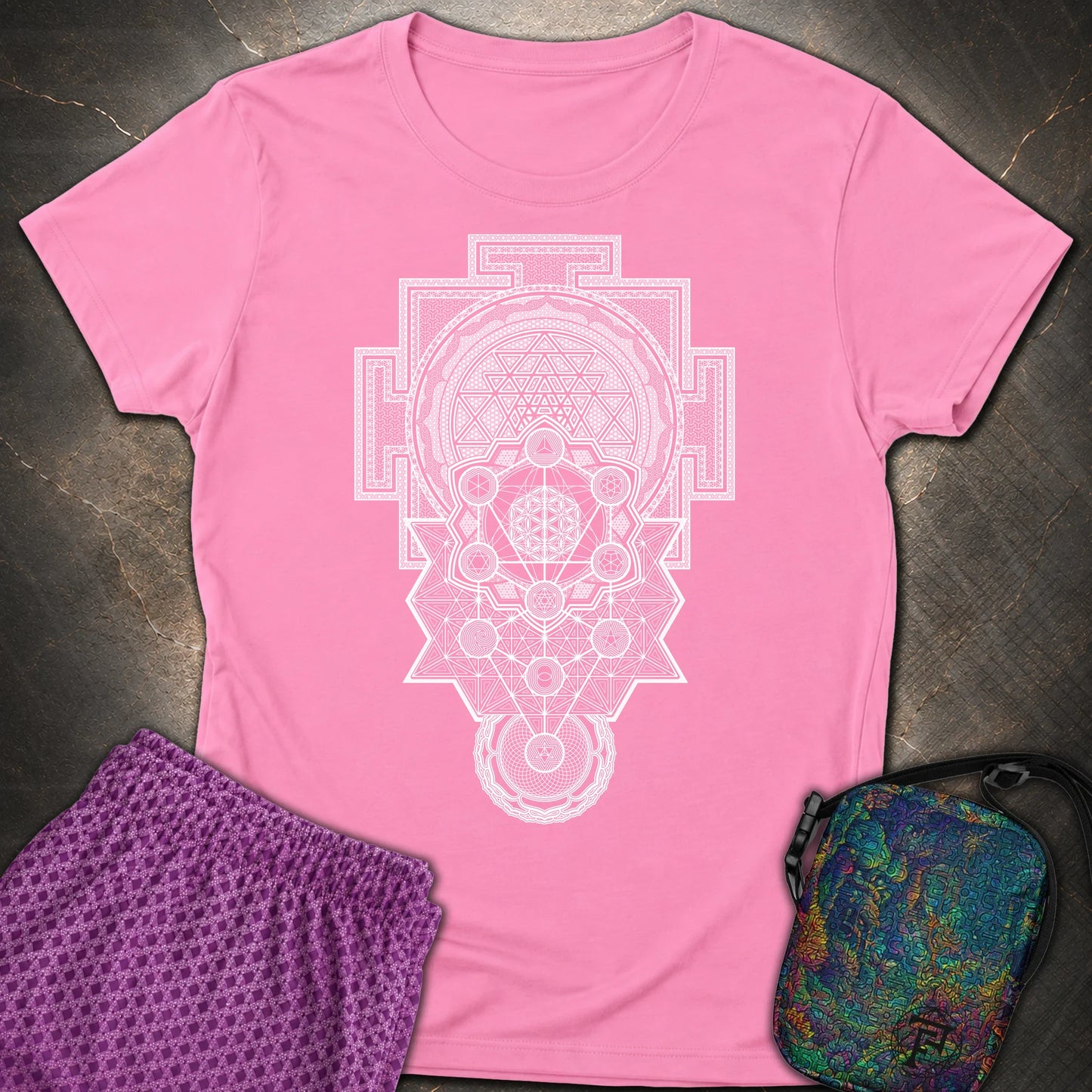 Sacred Geometry Encyclopedia - Sacred Geometry Encyclopedia Womens T-Shirt - Azalea