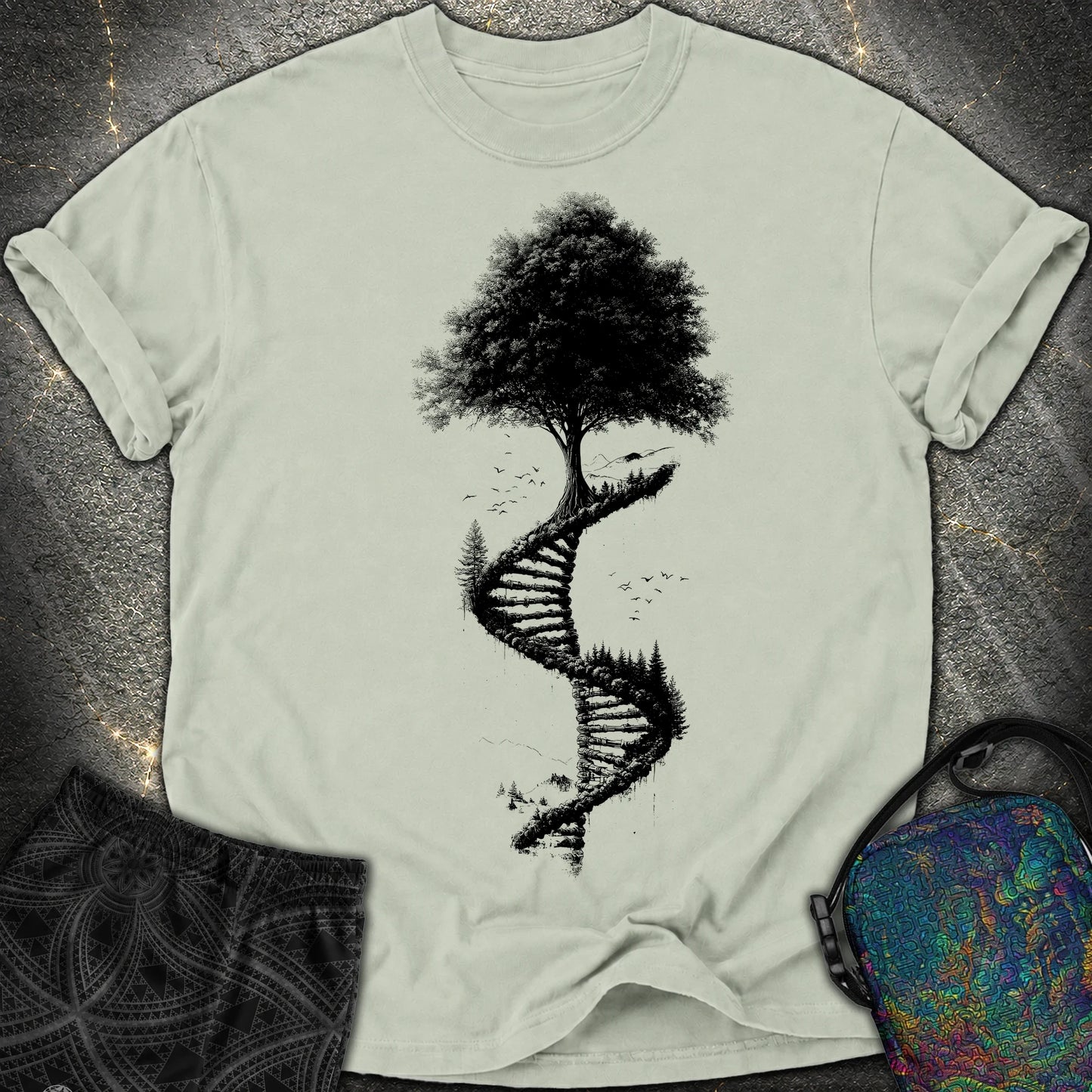 Tree of Life DNA Double Helix Comfort T-Shirt - Tree of Life DNA Double Helix Comfort T-Shirt - Bay