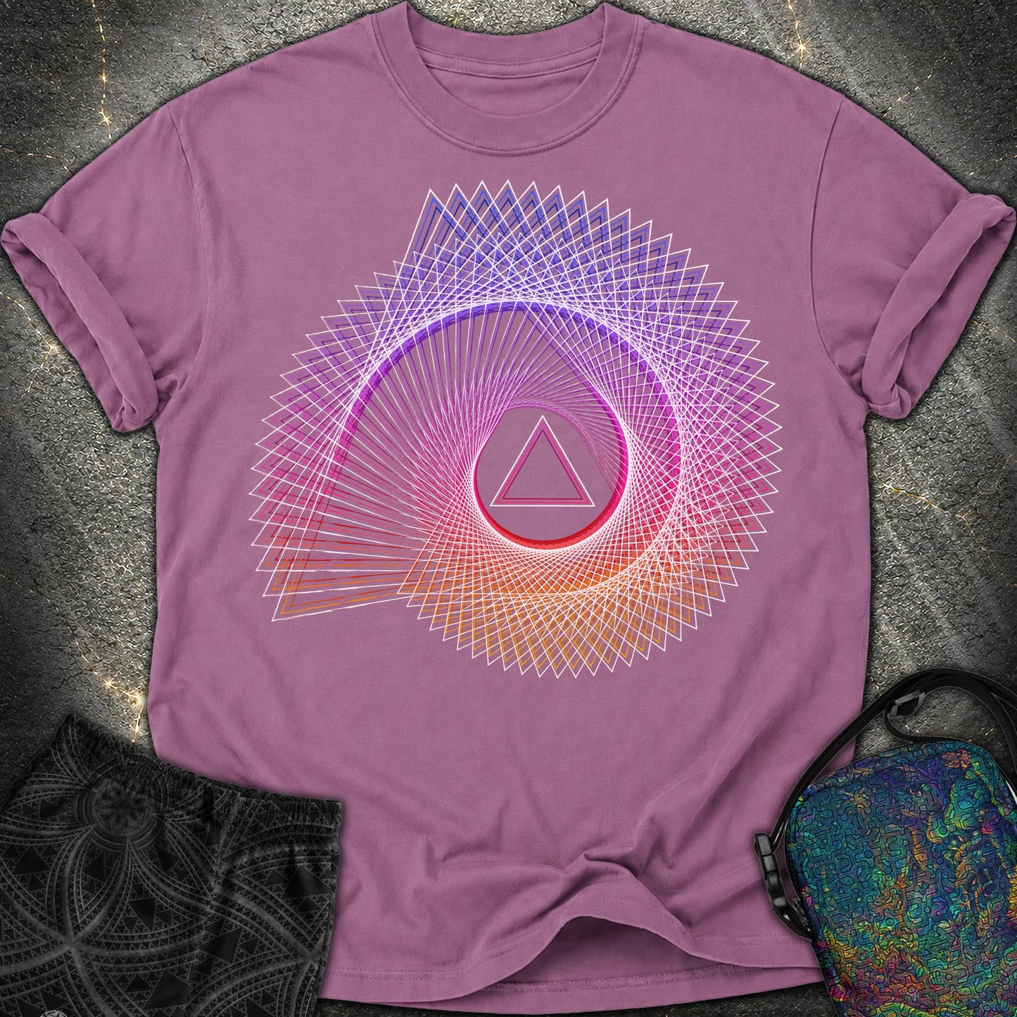Spiralling Gradient Triangle - Spiralling Gradient Triangle Comfort T-Shirt - Berry