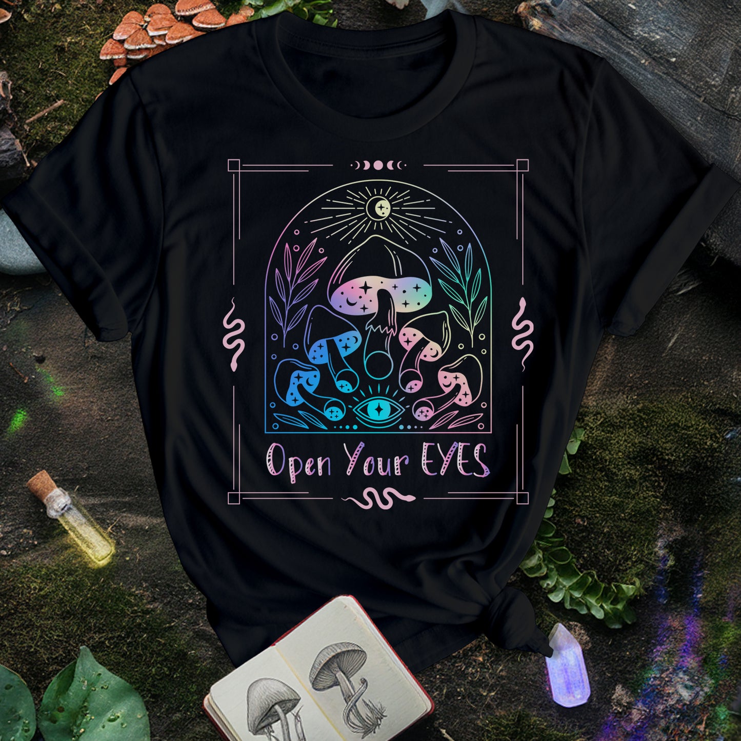 Open Your Eyes Mushrooms T-Shirt