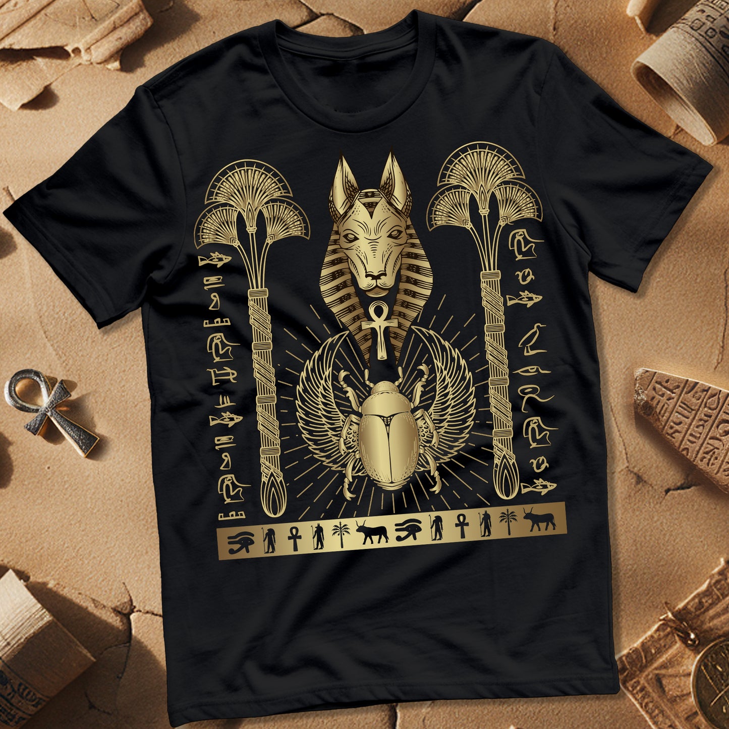 Anubis Ankh Scarab Egypt T-Shirt