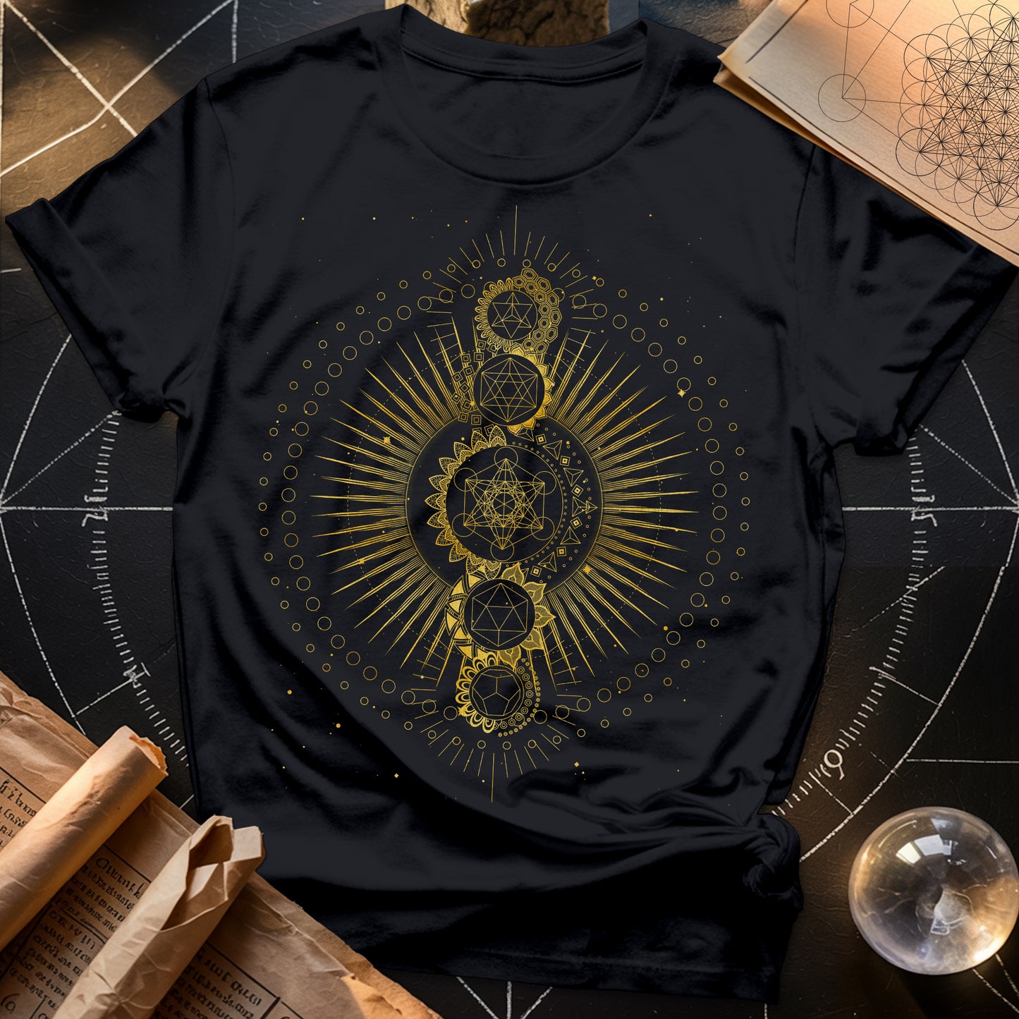 Sacred Geometry Radiating Mandala T-Shirt