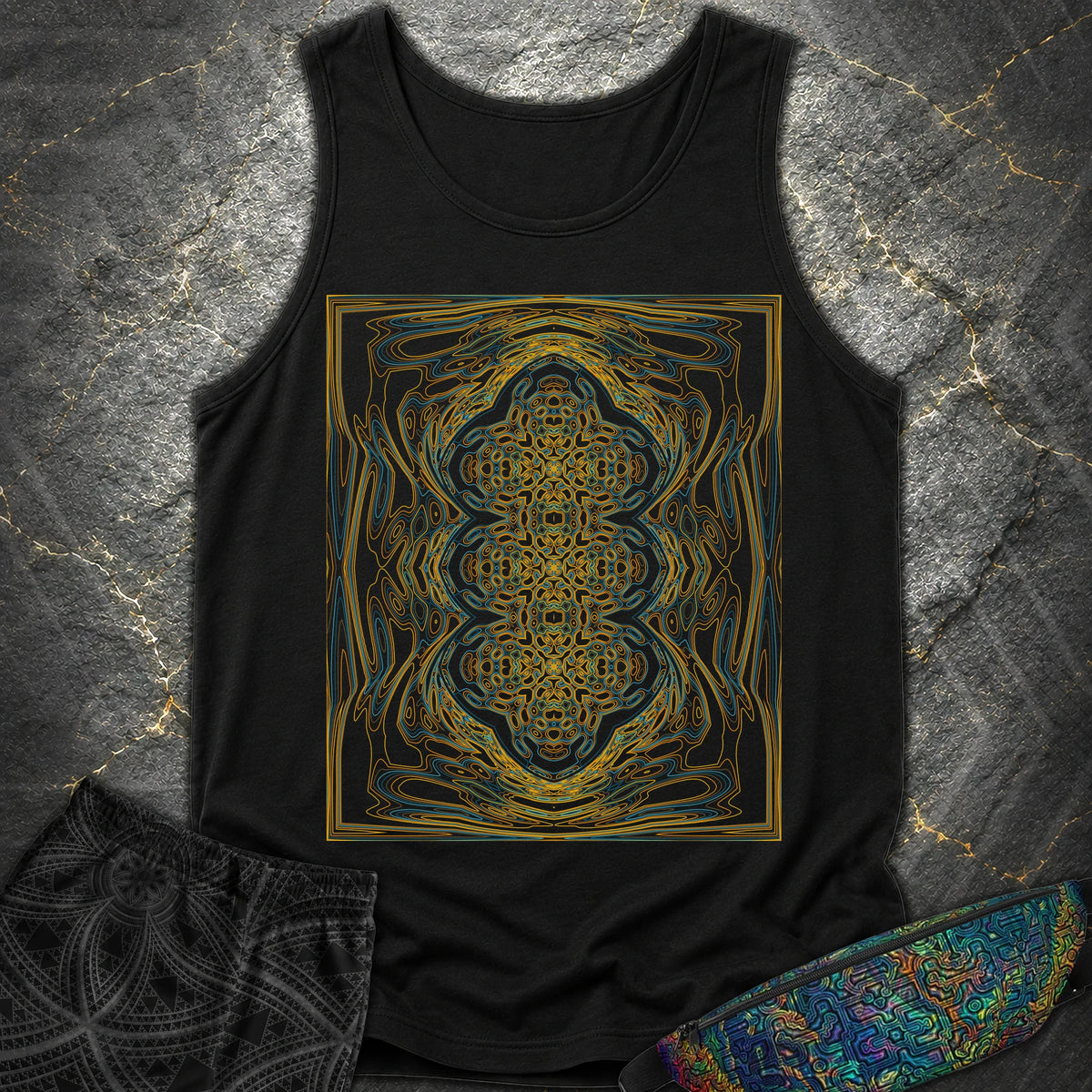Kaleidoscopic Wave - Kaleidoscopic Wave Comfort Tank Top - Black
