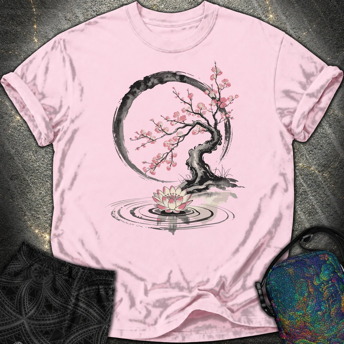 Cherry Blossom Lotus Zen Comfort T-shirt - Cherry Blossom Lotus Zen Comfort T-shirt - Blossom