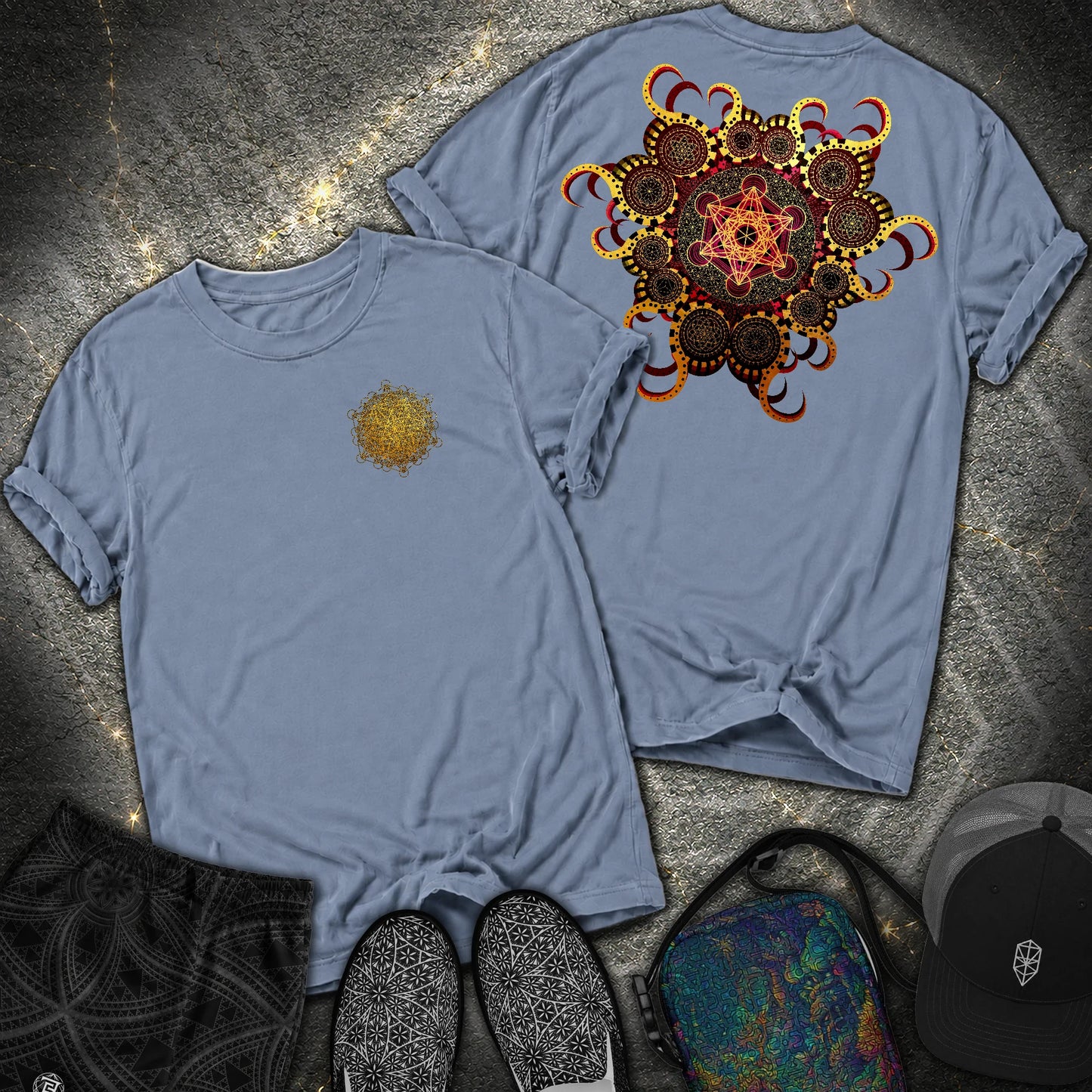Organic Metatron 2 Sided Comfort T-shirt - Organic Metatron 2 Sided Comfort T-shirt - Blue Jean