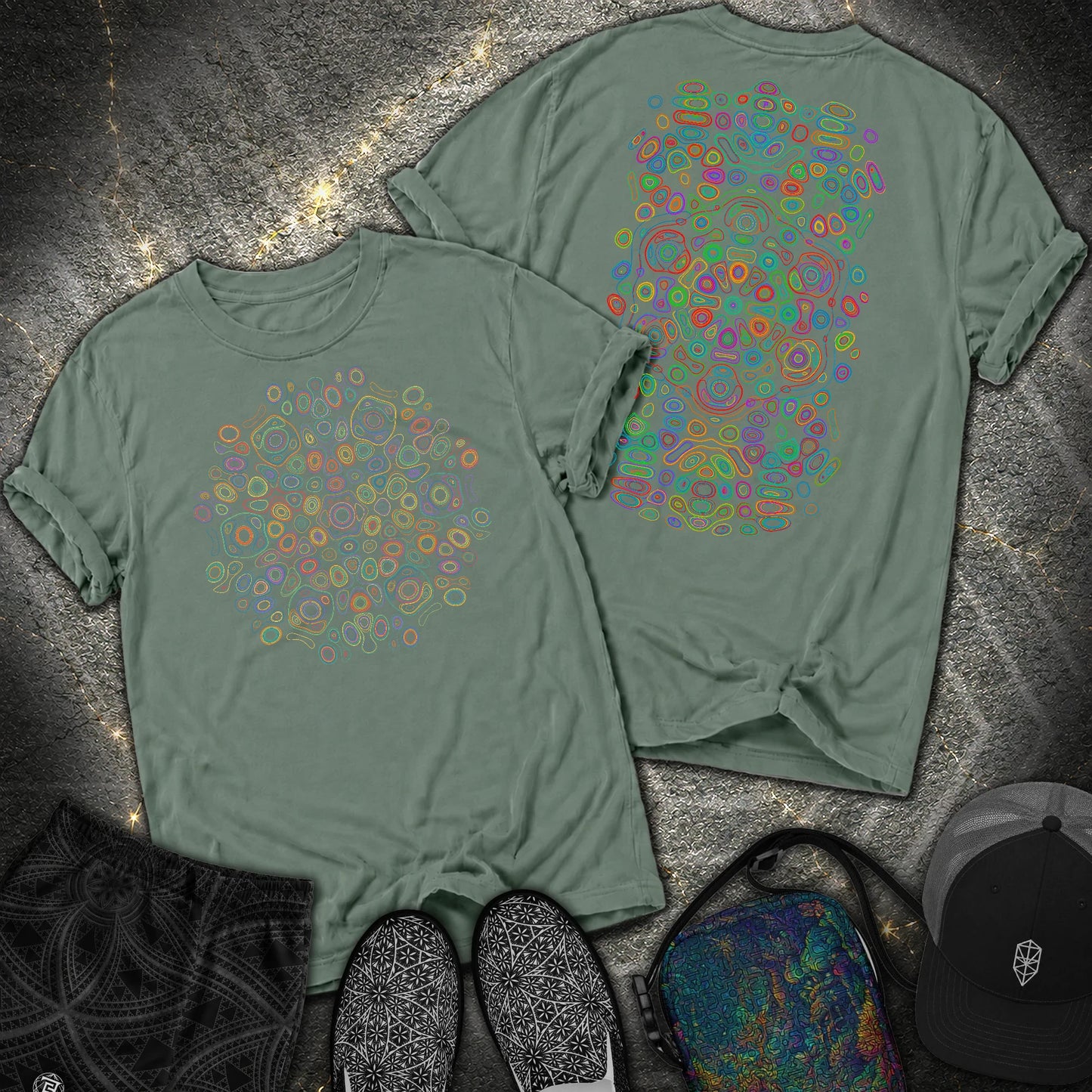 Frequency Of Color 2 Sided Comfort T-Shirt - Frequency Of Color 2 Sided Comfort T-Shirt - Blue Spruce