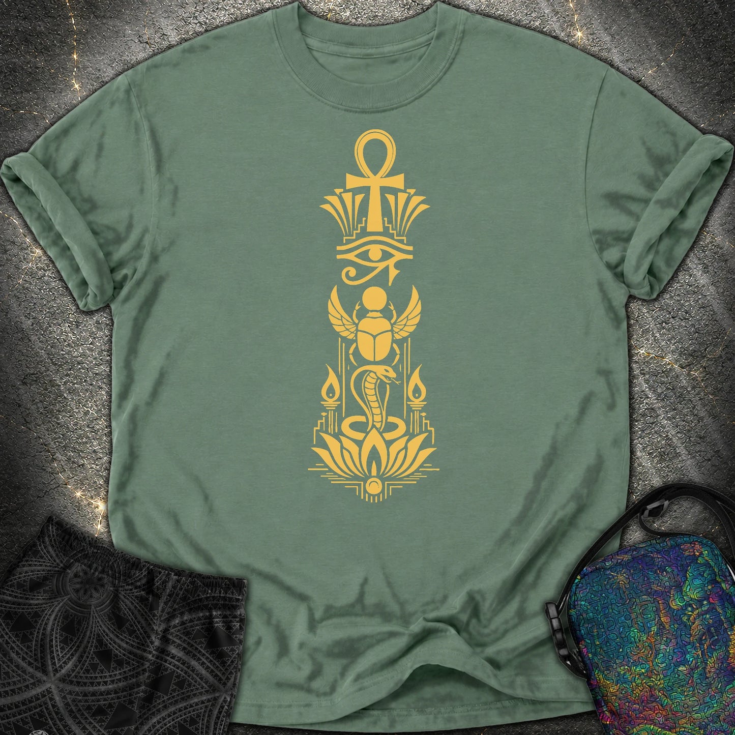Sacred Symbols of Eternal Life - Sacred Symbols of Eternal Life Comfort T-Shirt - Blue Spruce