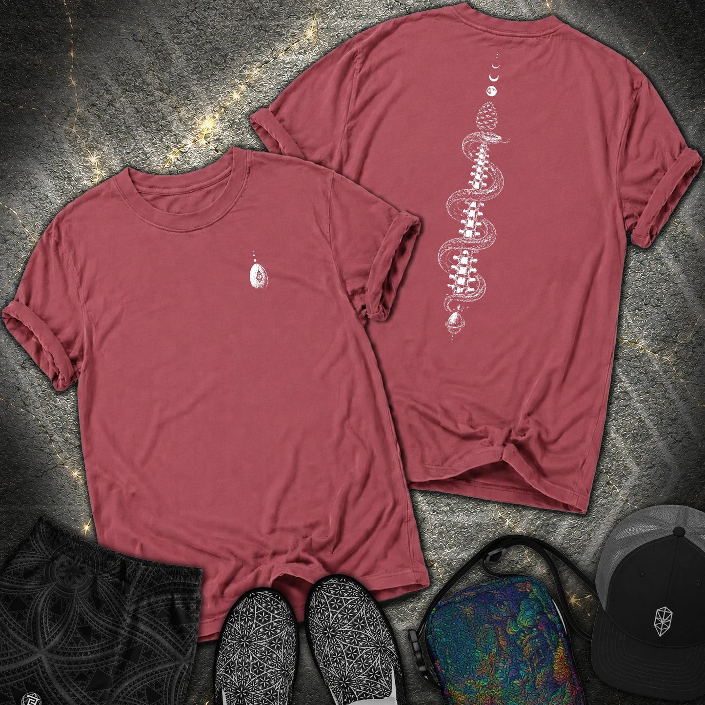 Sacred Coil 2 Sided Comfort T-Shirt - Sacred Coil 2 Sided Comfort T-Shirt - Brick
