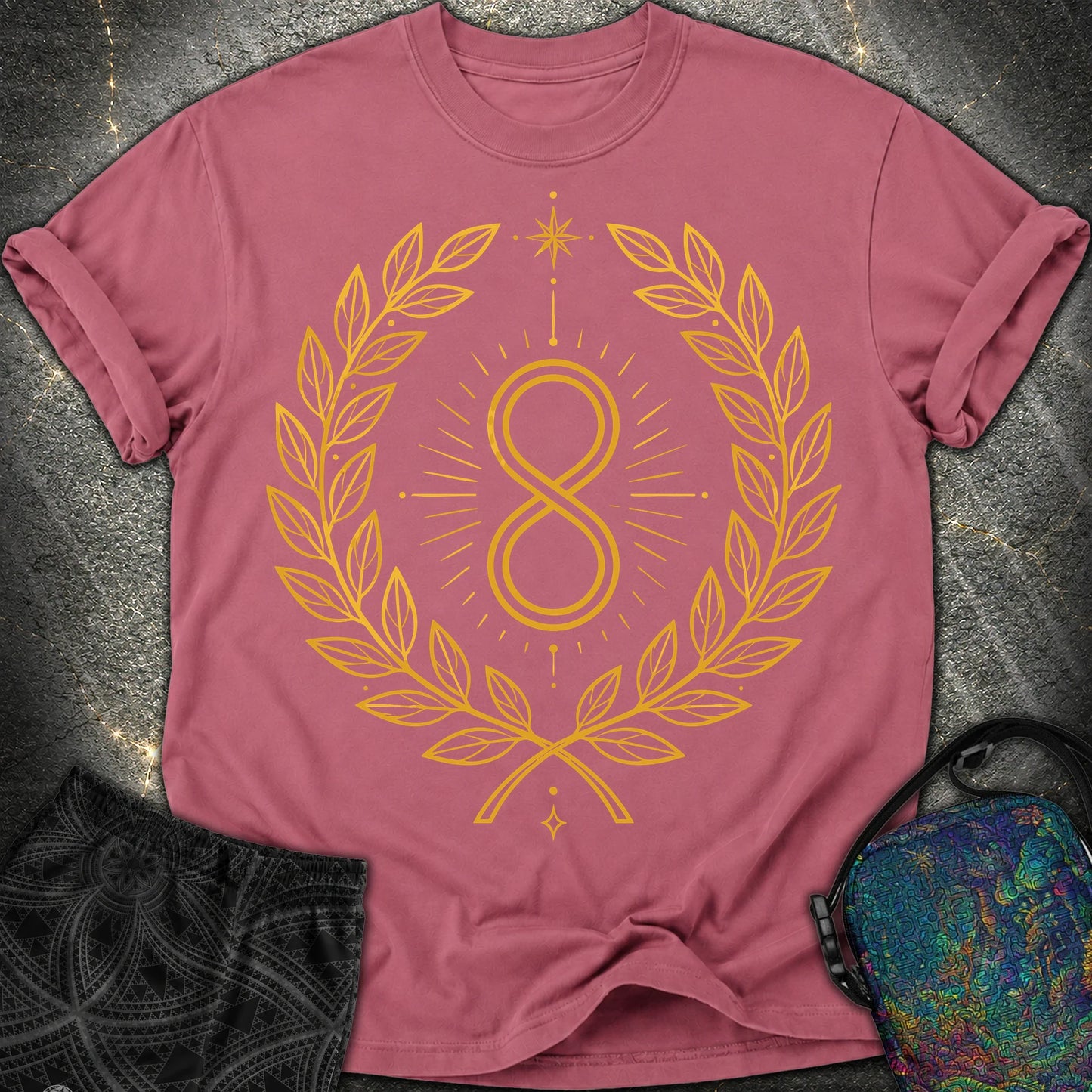 888 Infinity Wreath Unisex Comfort T-Shirt - 888 Infinity Wreath Unisex Comfort T-Shirt - Brick