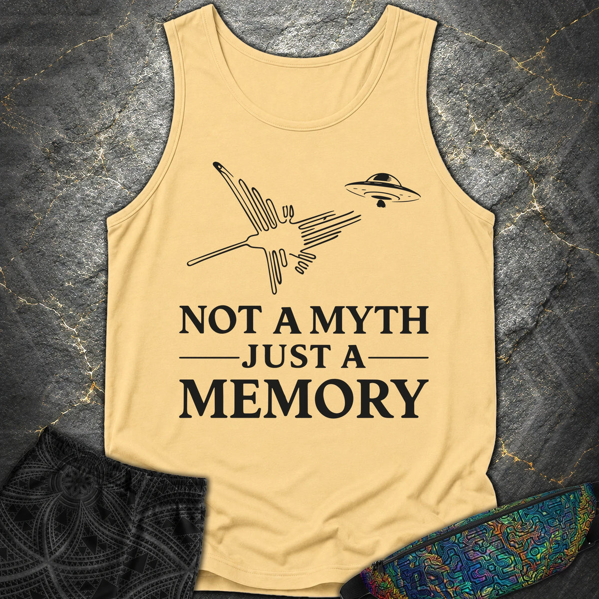 NOT MYTH JUST MEMORY Czarne - NOT MYTH JUST MEMORY Czarne Comfort Tank Top - Butter