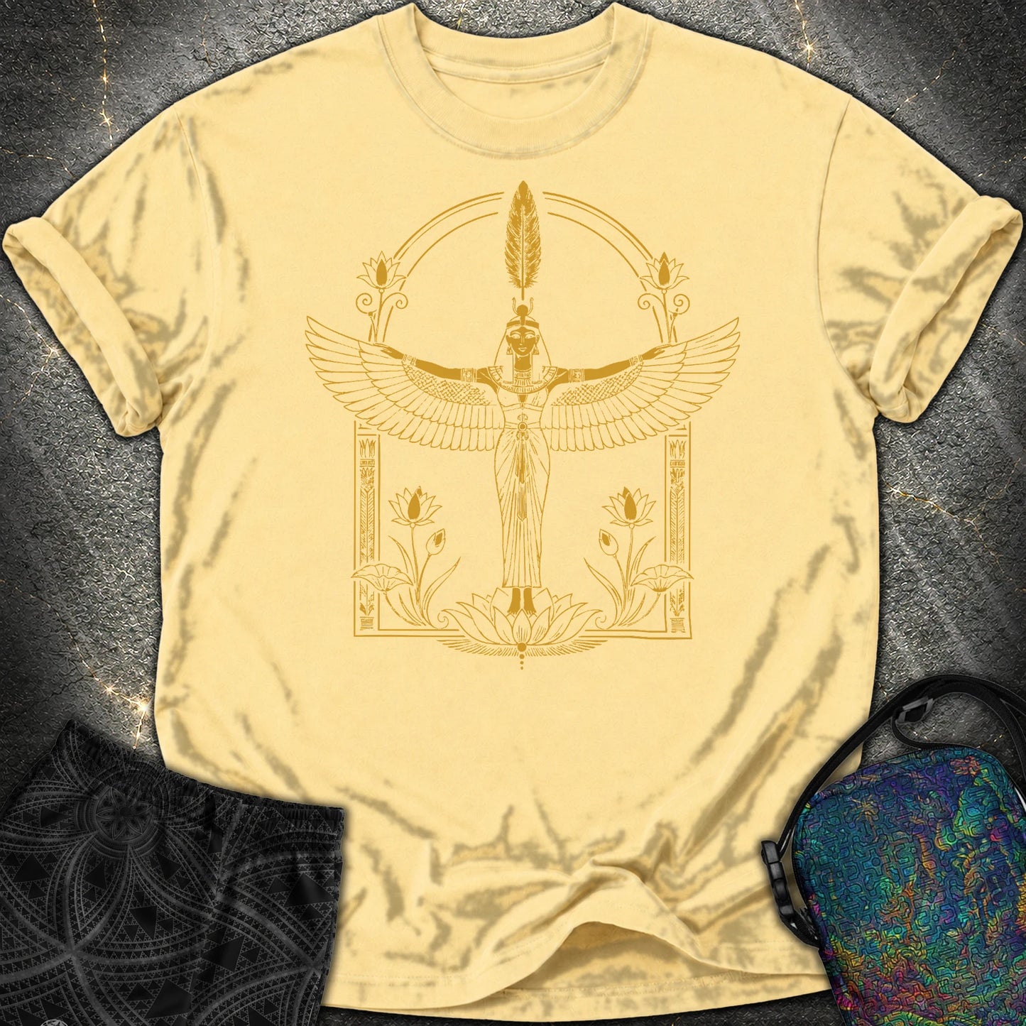 Winged Goddess of Sacred Balance - Winged Goddess of Sacred Balance Comfort T-Shirt - Butter