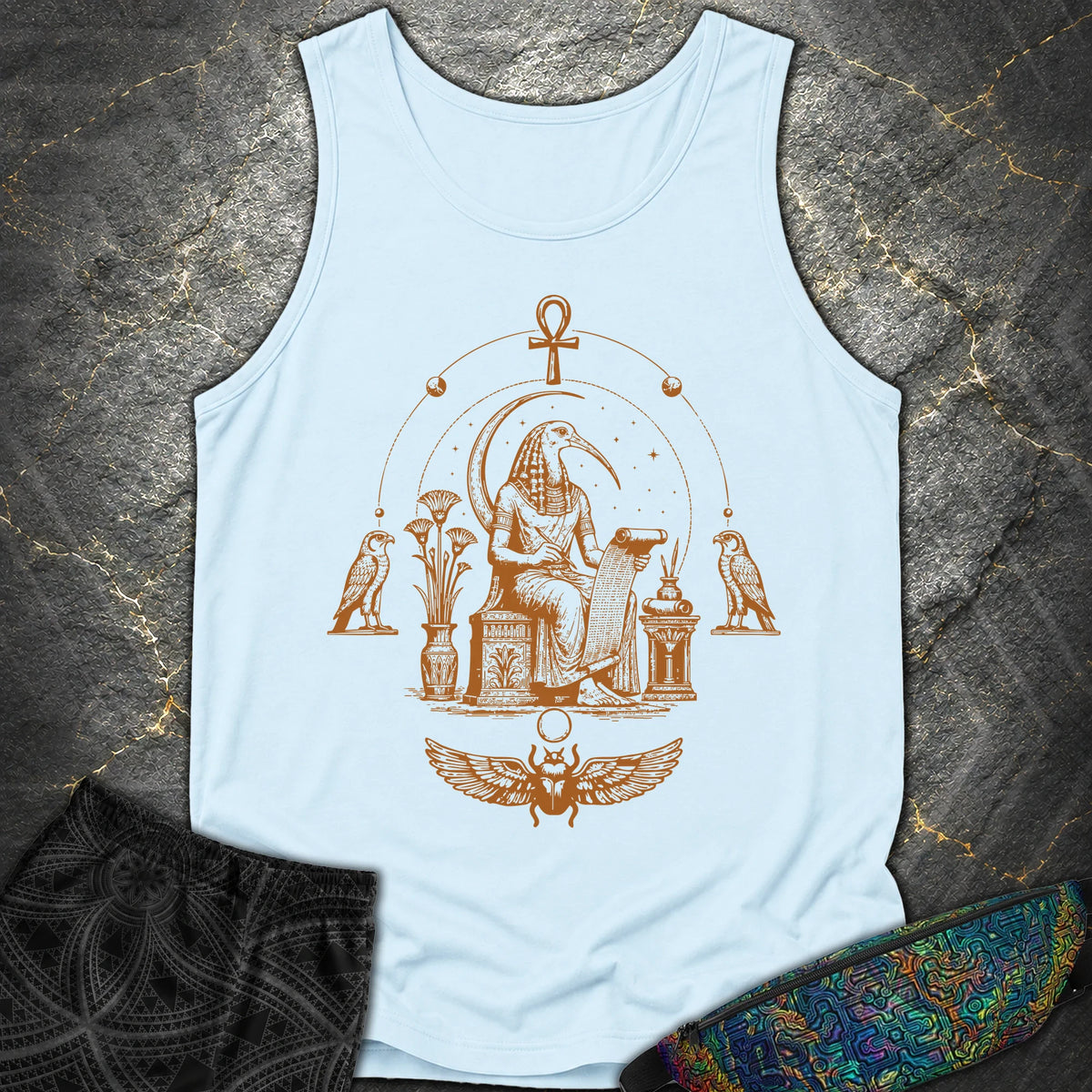 Ibis Scribe Beneath the Moon - Ibis Scribe Beneath the Moon Comfort Tank Top - Chambray