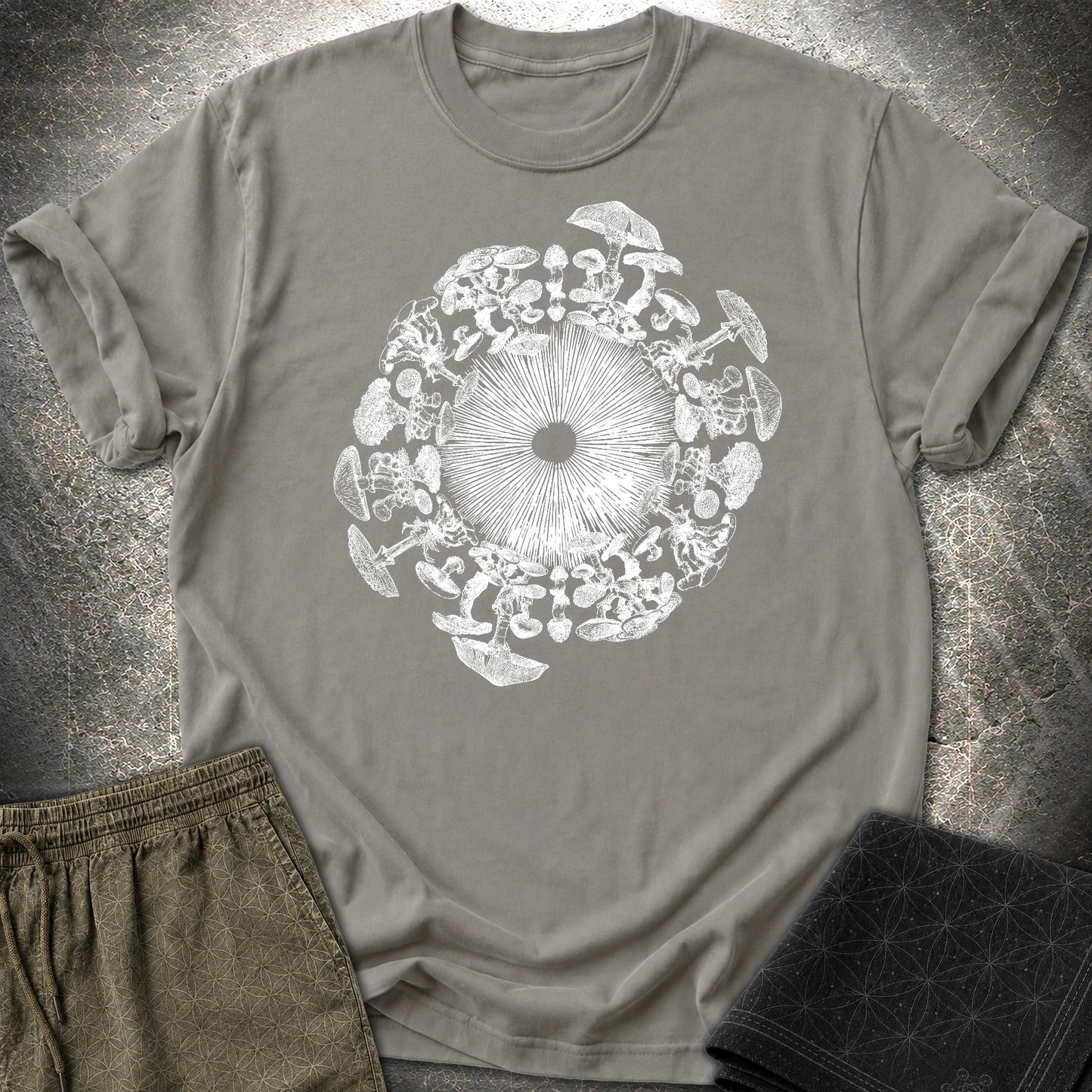 Mushroom Iris T-Shirt - Mushroom Iris T-Shirt - Charcoal
