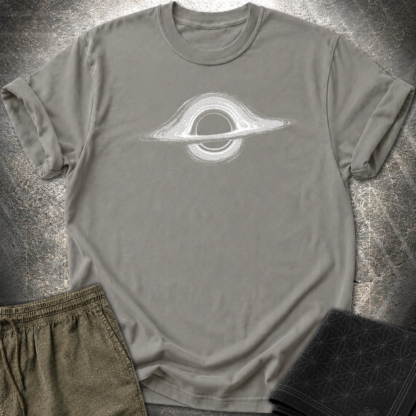 Black Hole T-Shirt, Cosmic Void Graphic Tee, Space Singularity Shirt, Minimal Astronomy Sci Fi Tee - Black Hole T-Shirt, Cosmic Void Graphic Tee, Space Singularity Shirt, Minimal Astronomy Sci Fi Tee - Charcoal