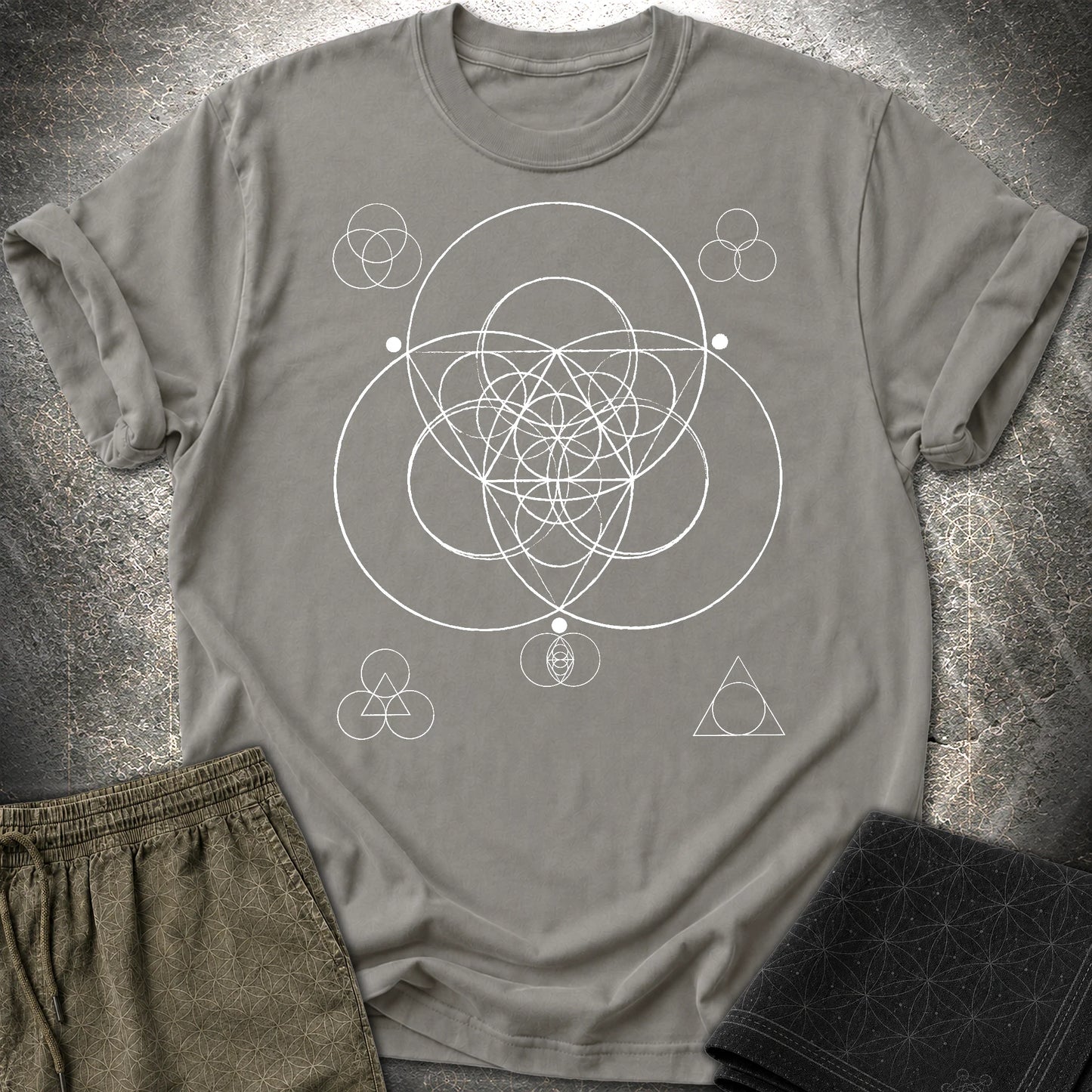 Geometric Triad T-Shirt - Geometric Triad T-Shirt - Charcoal