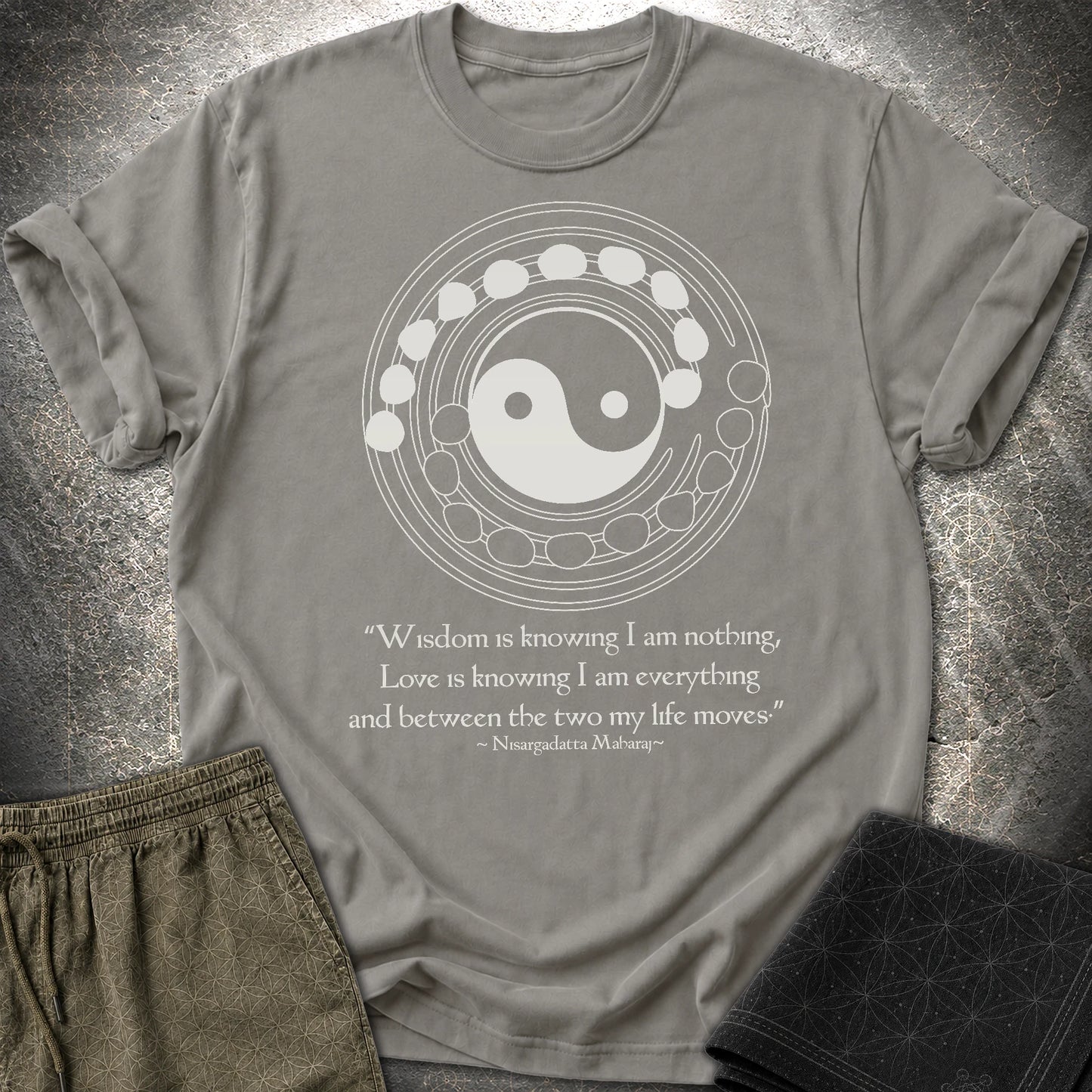 Nisargadatta Maharaj Wisdom T-Shirt - Nisargadatta Maharaj Wisdom T-Shirt - Charcoal