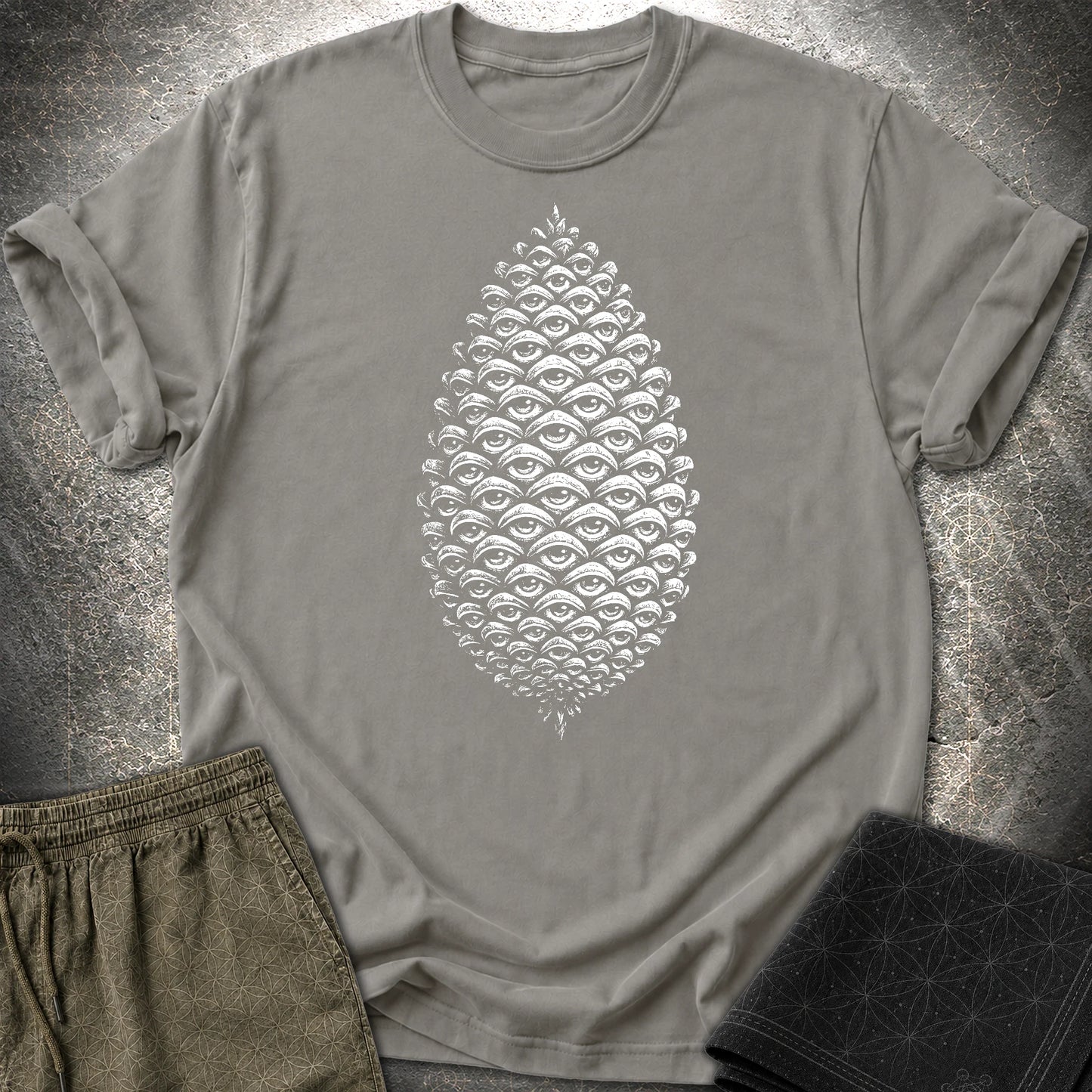 All Seeing Pinecone T-Shirt - All Seeing Pinecone T-Shirt - Charcoal