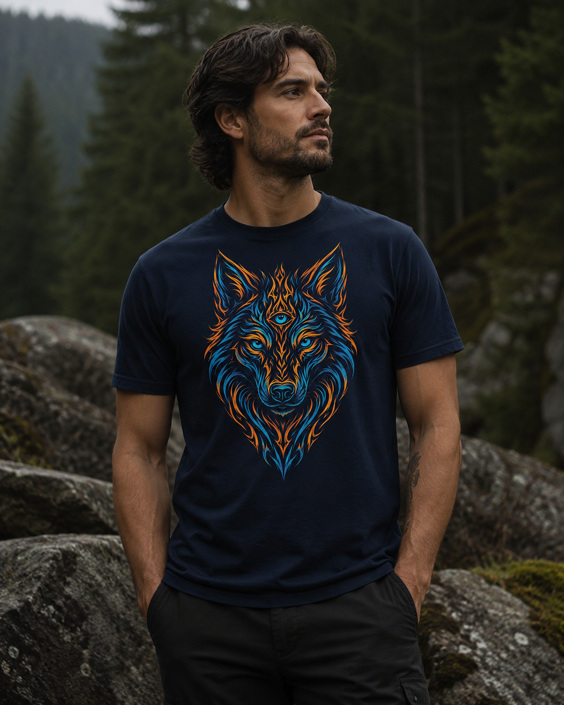 Mystic Tribal Wolf T-Shirt