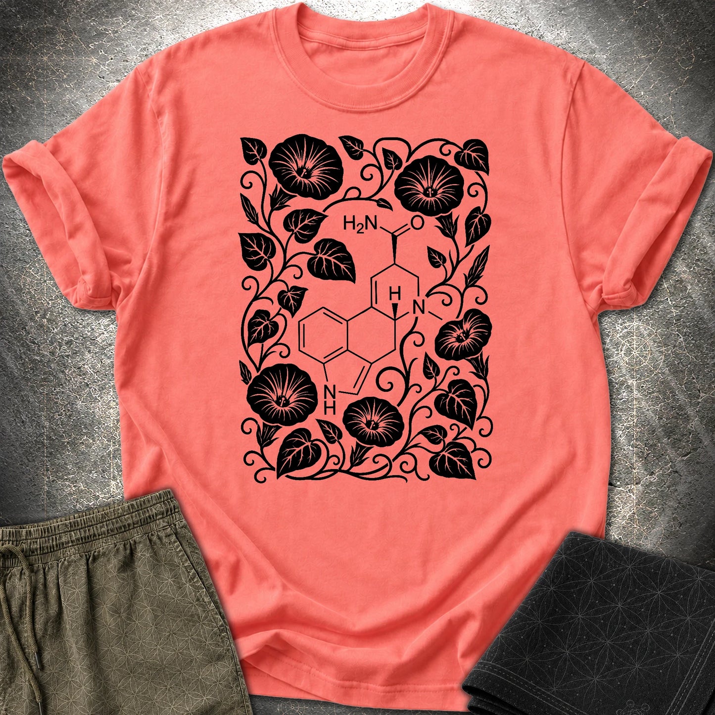 Morning Glory Molecule - Morning Glory Molecule T-Shirt - Coral Silk
