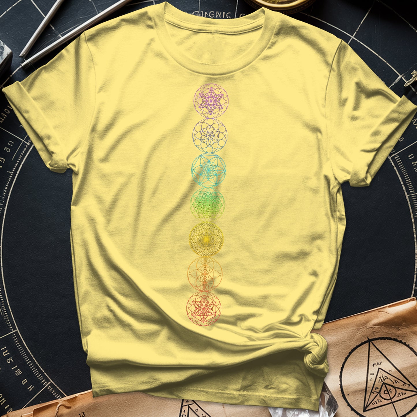 7 Sacred Geometry Chakras T-Shirt