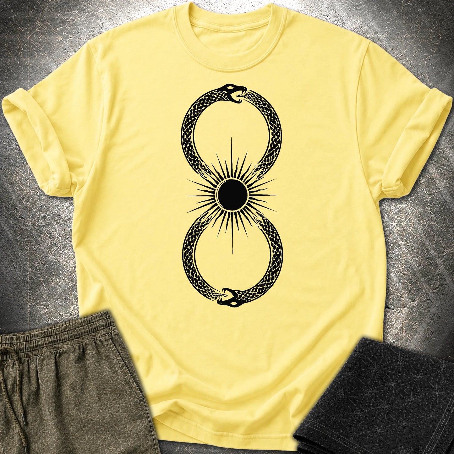 Ouroboros Sun - Ouroboros Sun T-Shirt - Cornsilk