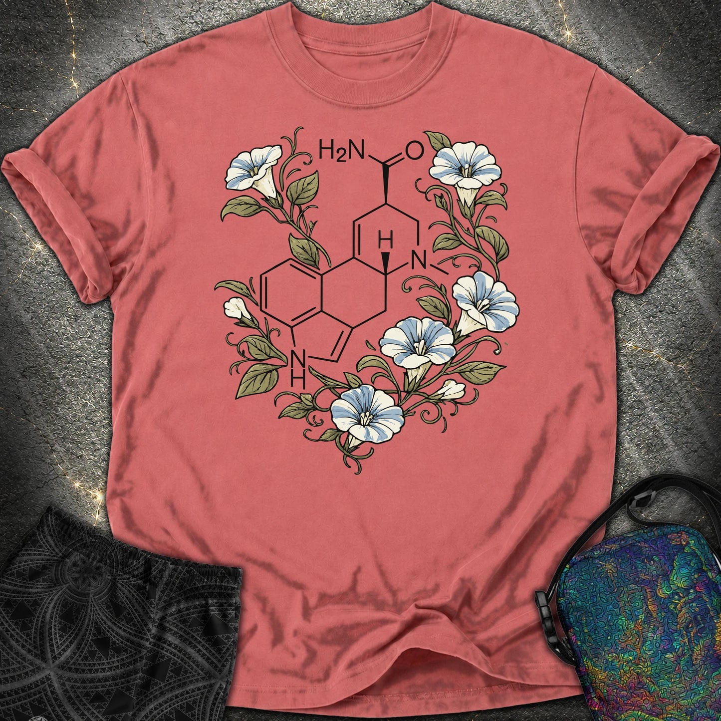 Morning Glory Molecule Color - Morning Glory Molecule Color Comfort T-Shirt - Crimson