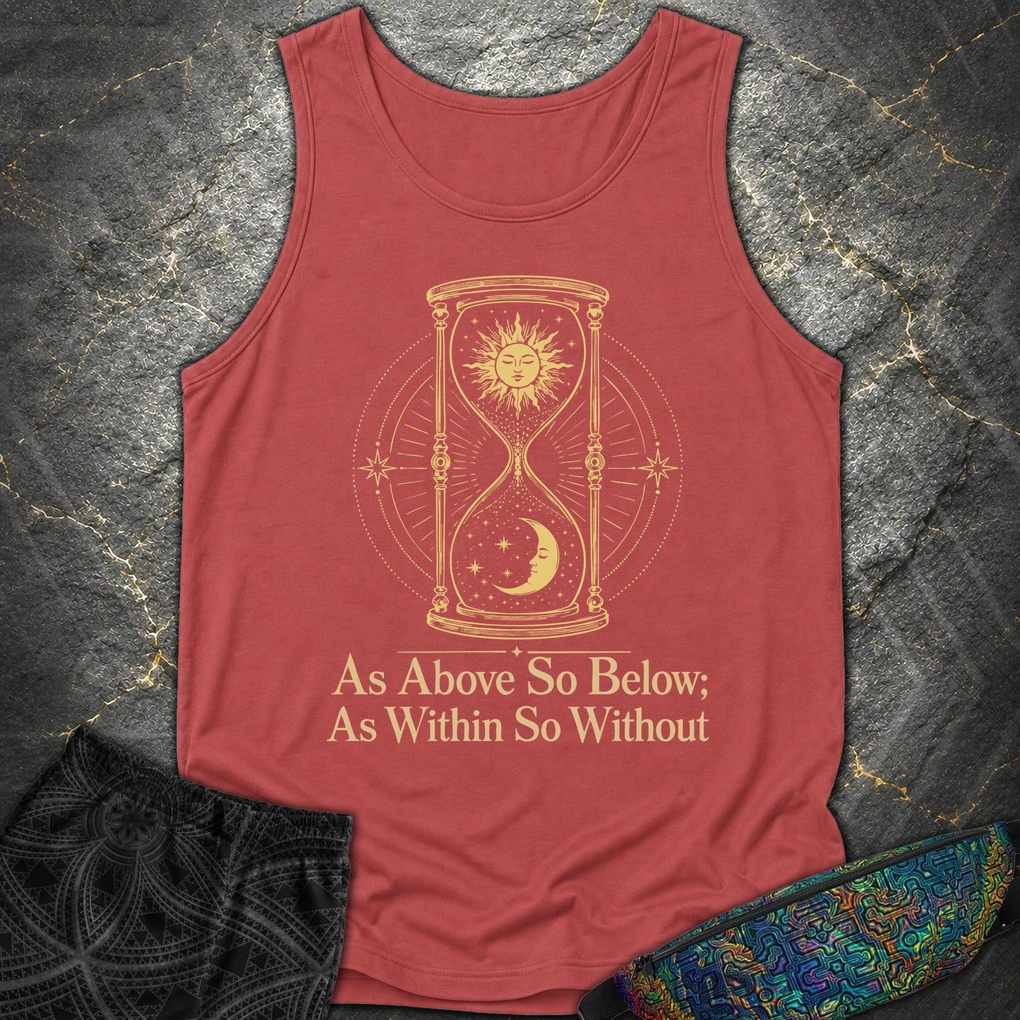 As Above So Below Hourglass - As Above So Below Hourglass Comfort Tank Top - Crimson