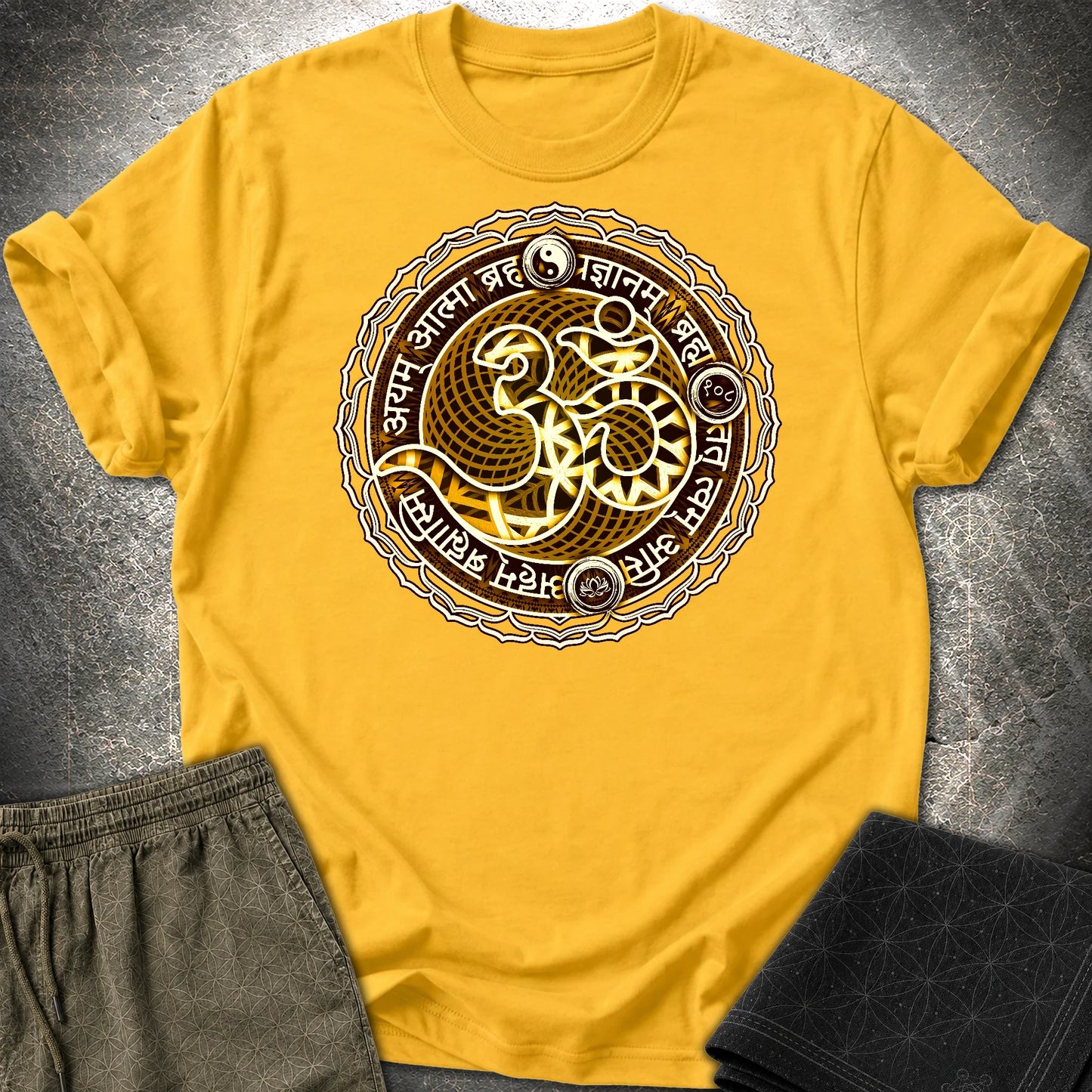 Ohm Sacred Sanskrit T-Shirt - Ohm Sacred Sanskrit T-Shirt - Daisy