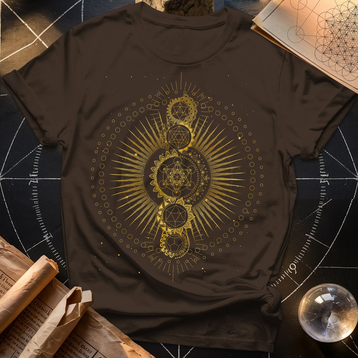 Sacred Geometry Radiating Mandala T-Shirt
