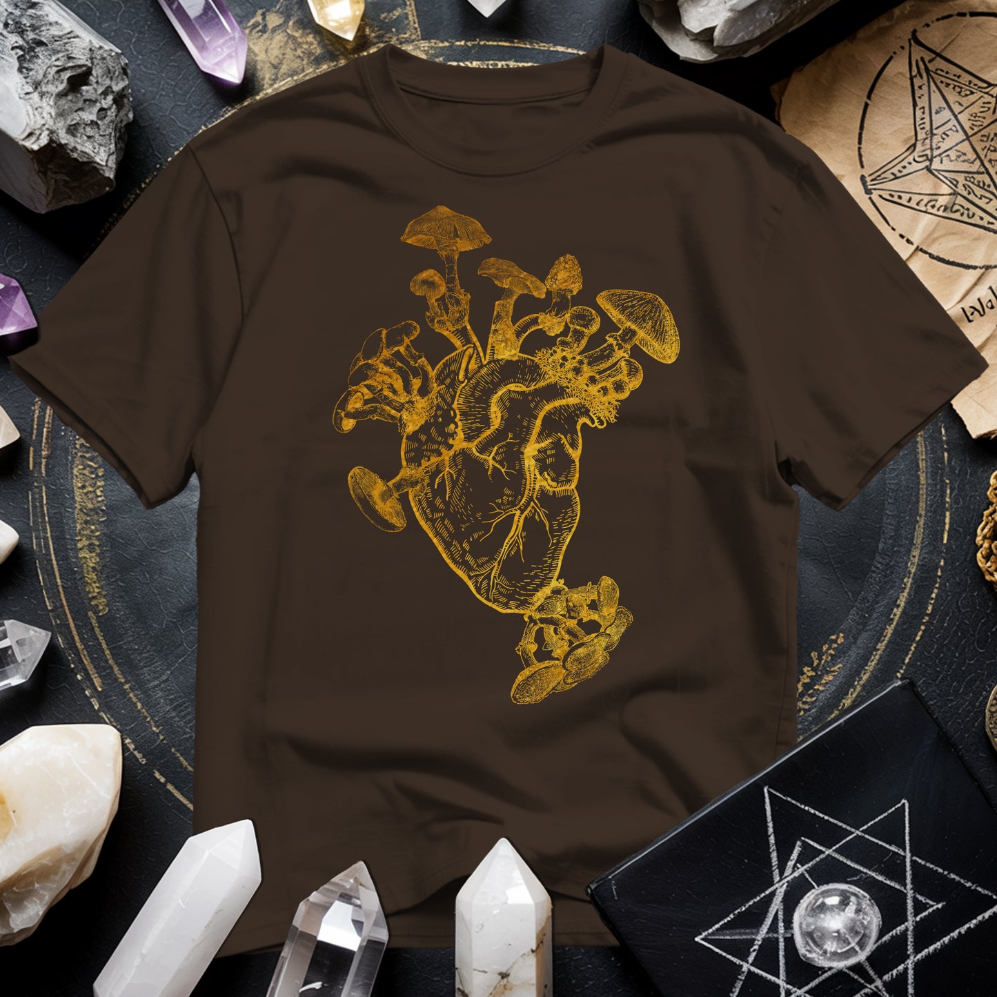Mushroom Heart Gold T-Shirt
