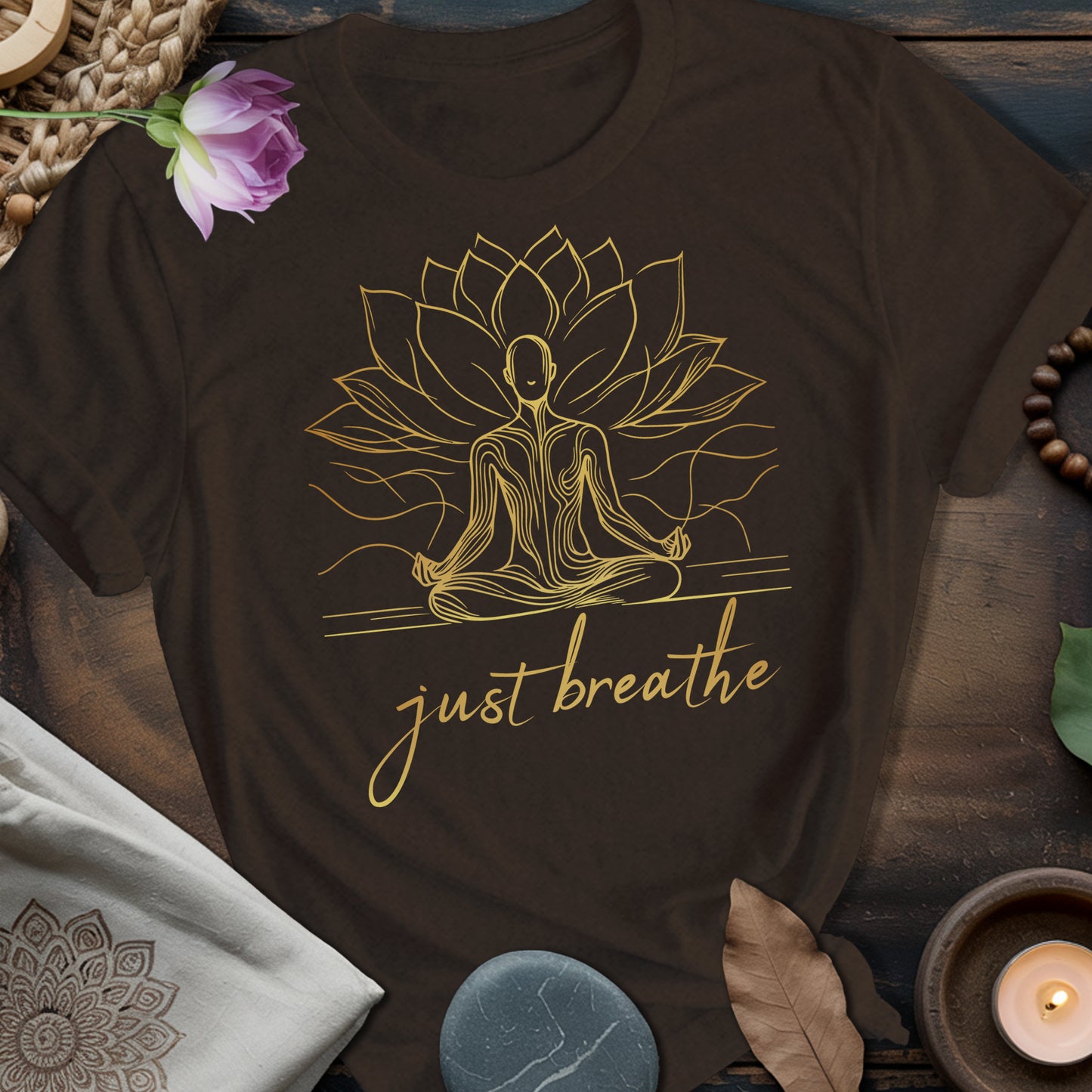 Just Breathe Lotus Meditation T-Shirt