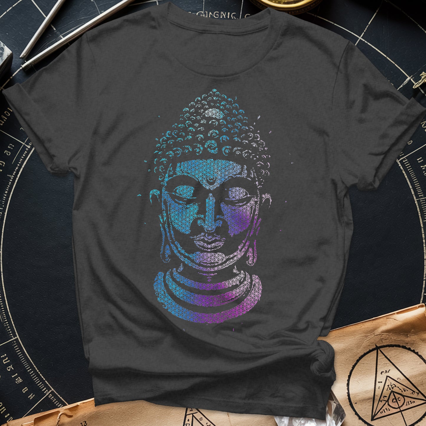 Buddha Flower Of Life Pattern T-Shirt