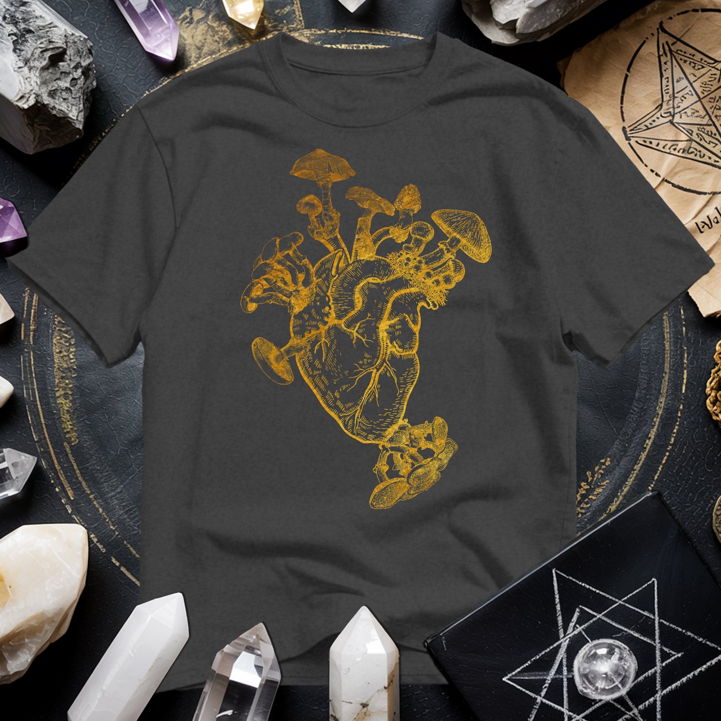 Mushroom Heart Gold T-Shirt