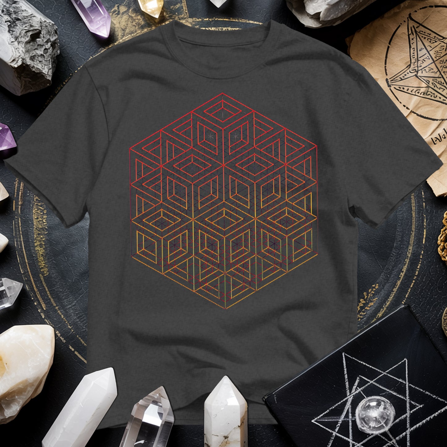 3D Wireframe Cube T-Shirt