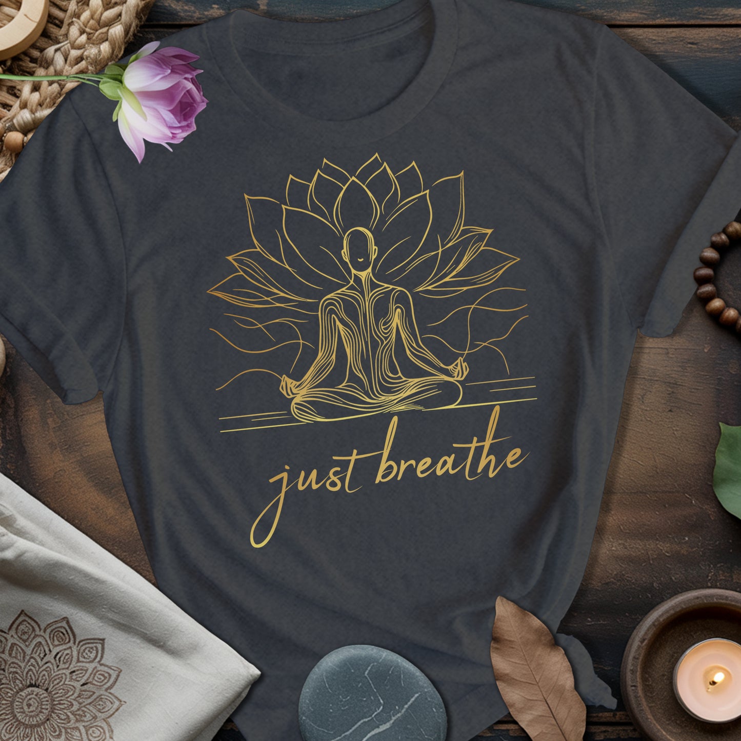 Just Breathe Lotus Meditation T-Shirt