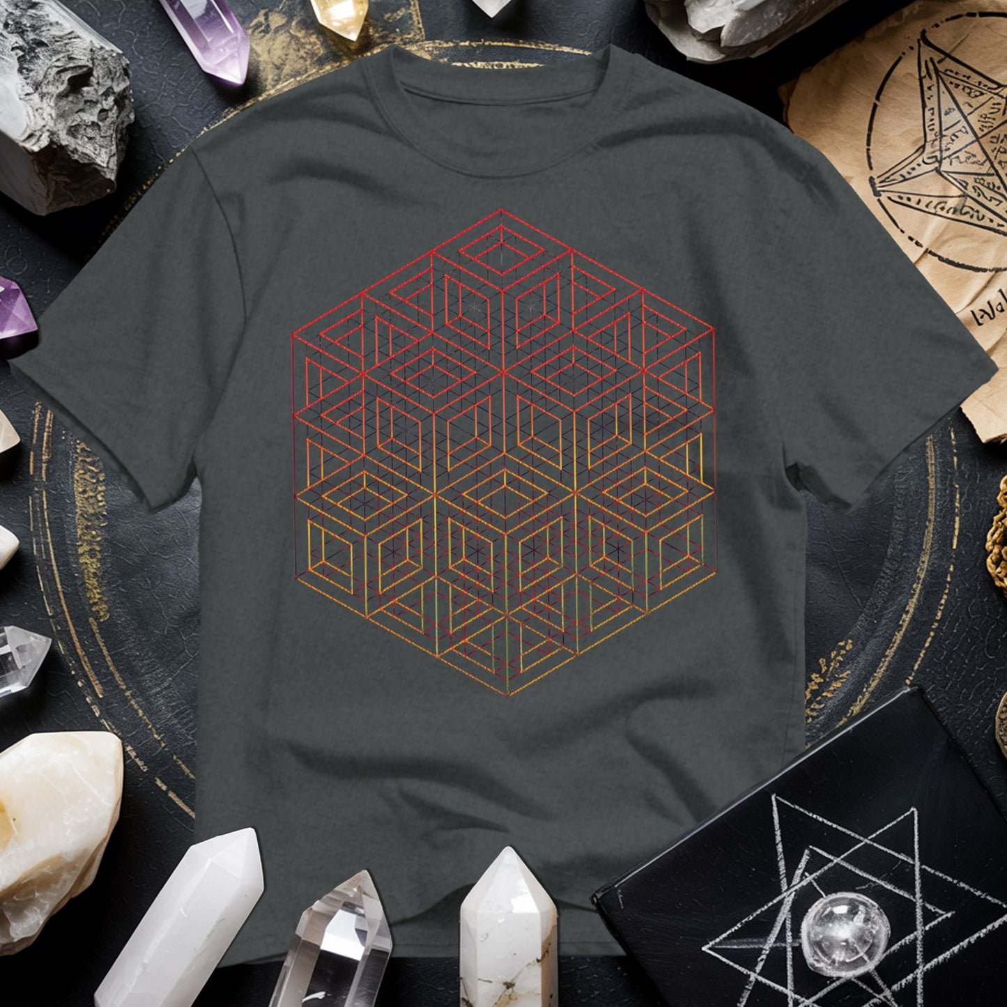 3D Wireframe Cube T-Shirt