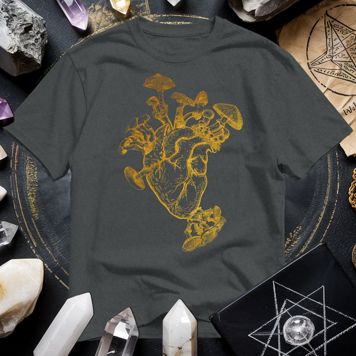 Mushroom Heart Gold T-Shirt