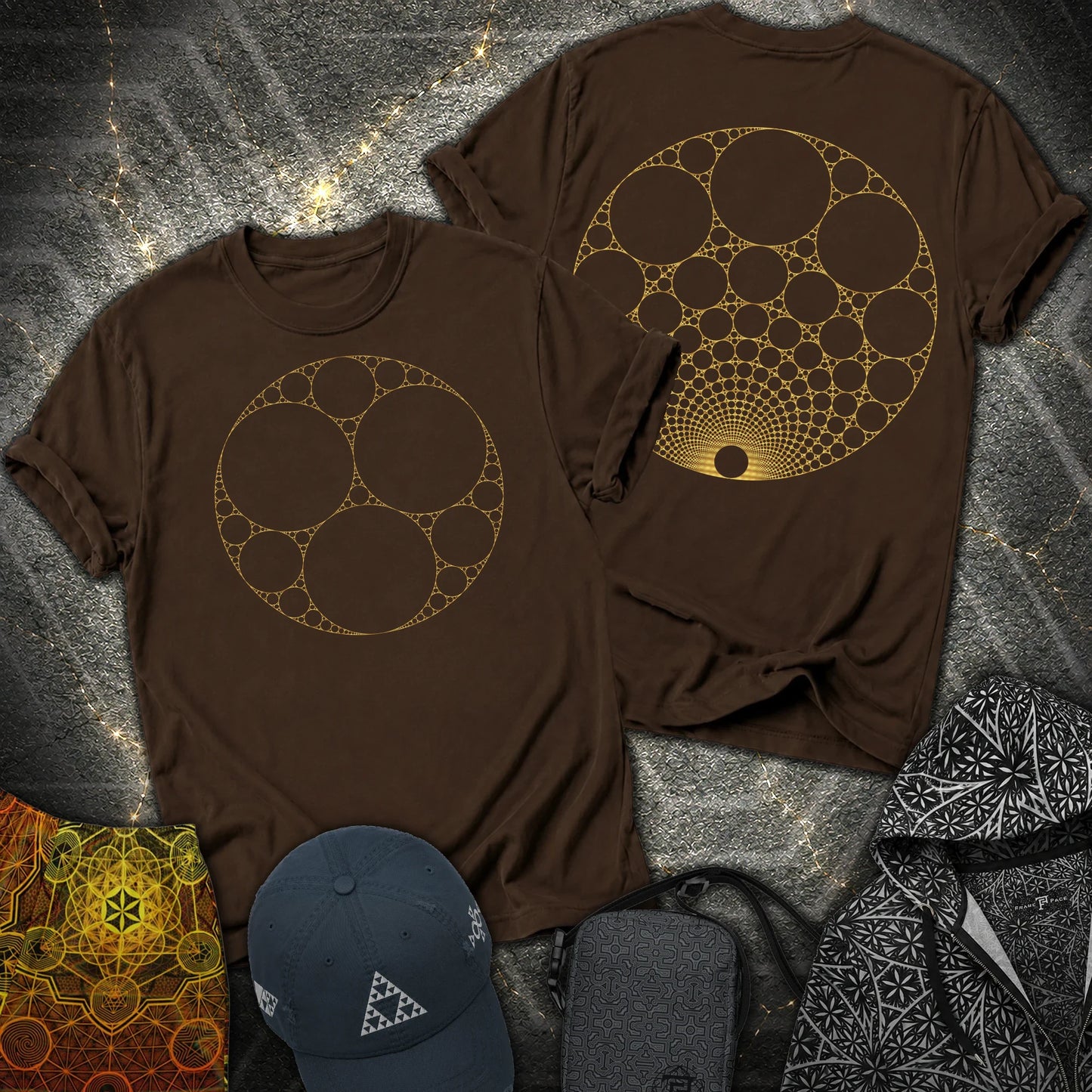 Apollonian Gasket 2 Sided T-Shirt - Apollonian Gasket 2 Sided T-Shirt - Dark Chocolate