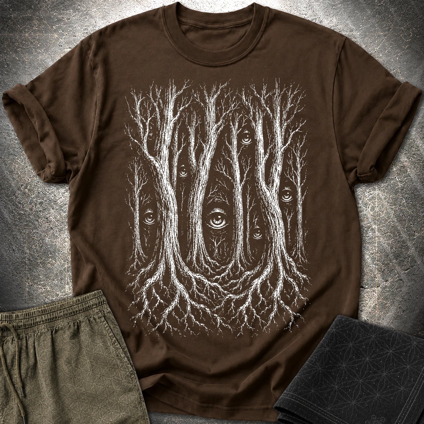 Forest Consciousness Watching - Forest Consciousness Watching T-Shirt - Dark Chocolate