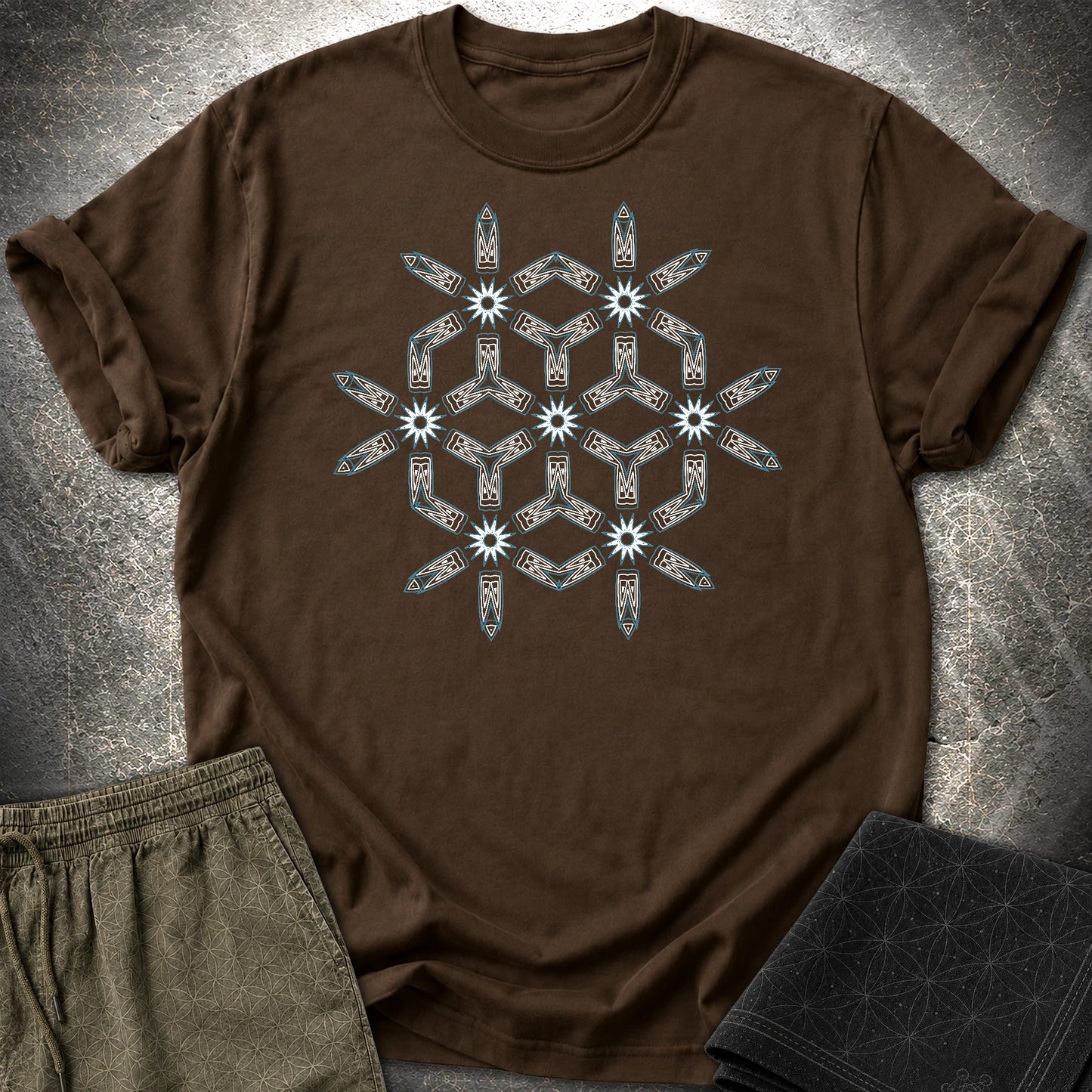 Tribal Geometry - Tribal Geometry T-Shirt - Dark Chocolate