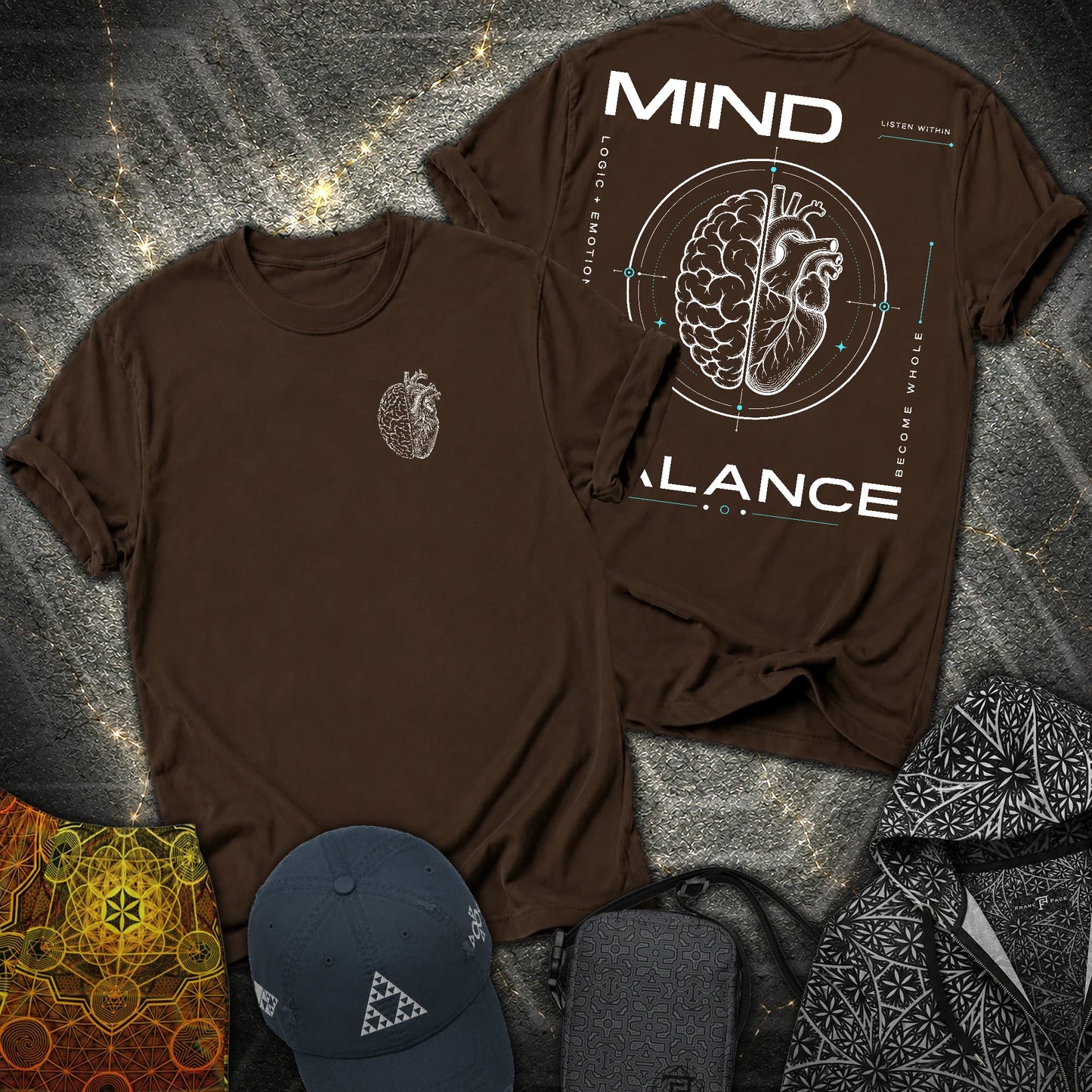 Mind Balance - Mind Balance 2 Sided T-Shirt - Dark Chocolate