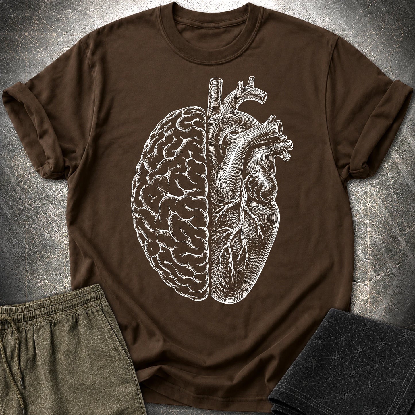 Heart Brain - Heart Brain T-Shirt - Dark Chocolate