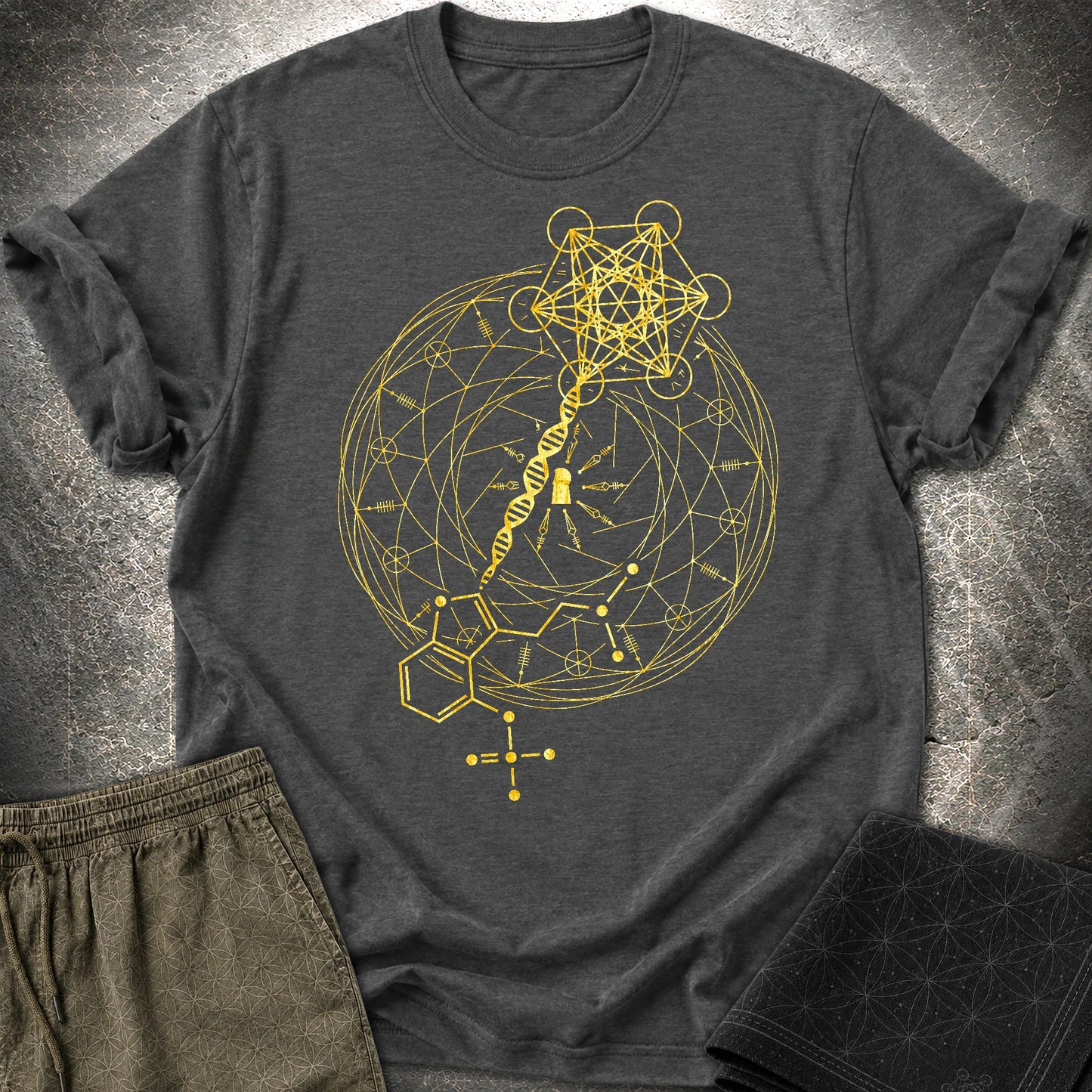 Psilocybin Key To Universe T-Shirt - Psilocybin Key To Universe T-Shirt - Dark Heather Grey