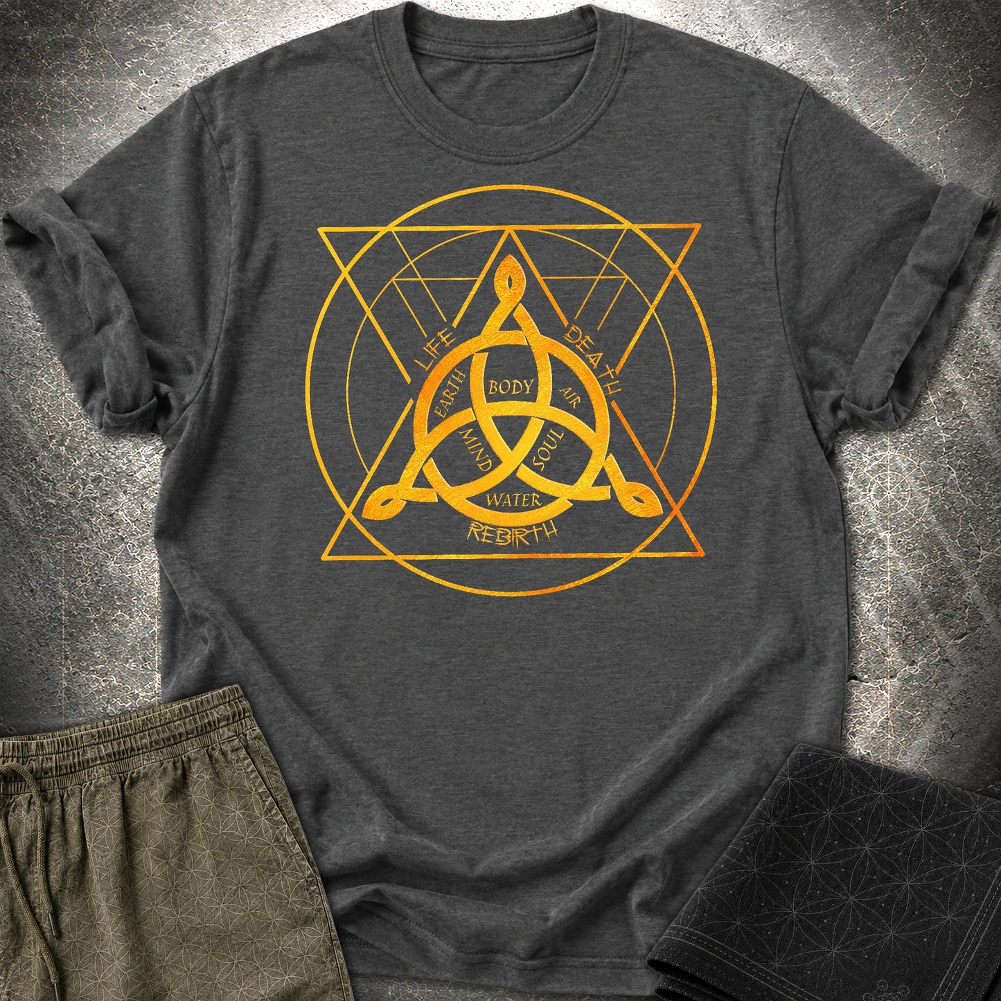 Triquetra Celtic Symbol T-Shirt - Triquetra Celtic Symbol T-Shirt - Dark Heather Grey