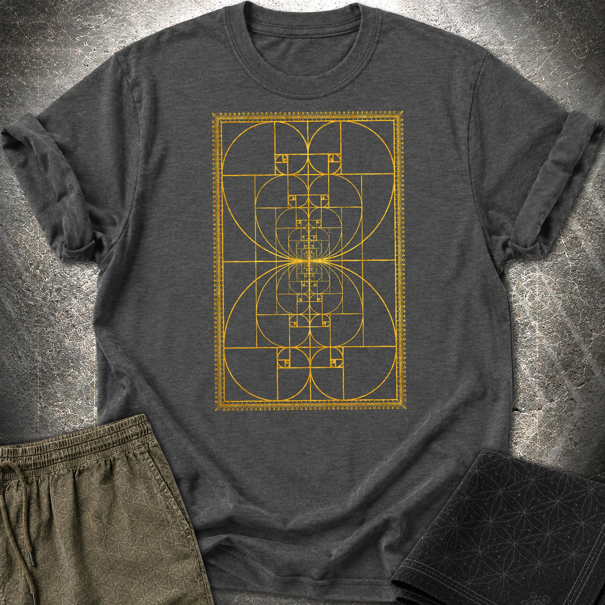 Golden Ratio Symmetry T-Shirt - Golden Ratio Symmetry T-Shirt - Dark Heather Grey