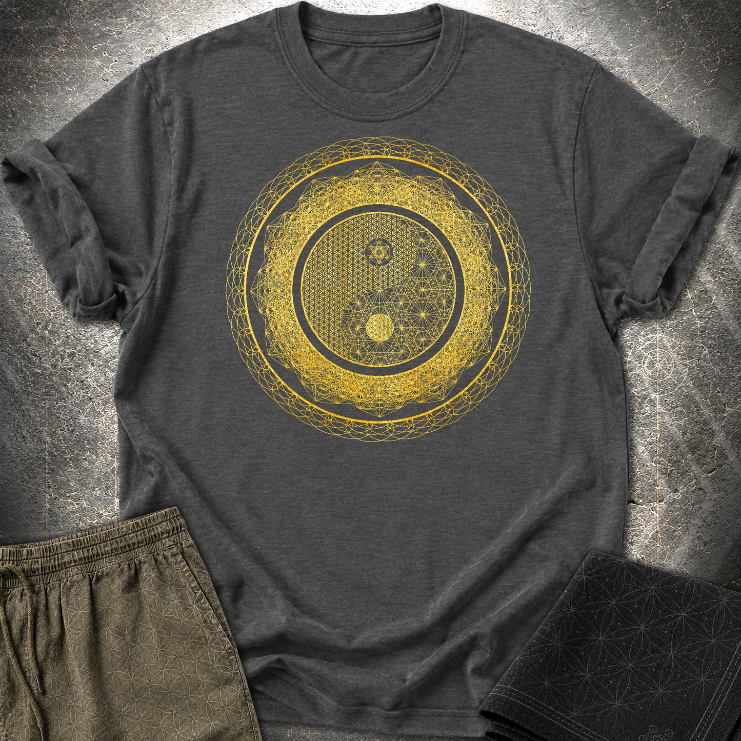Yin Yang Gold T-Shirt - Yin Yang Gold T-Shirt - Dark Heather Grey