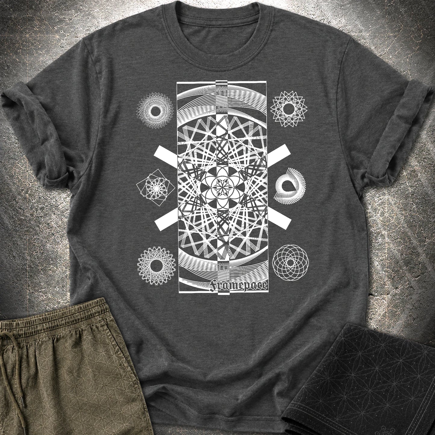 FramePace Geometry T-Shirt - FramePace Geometry T-Shirt - Dark Heather Grey