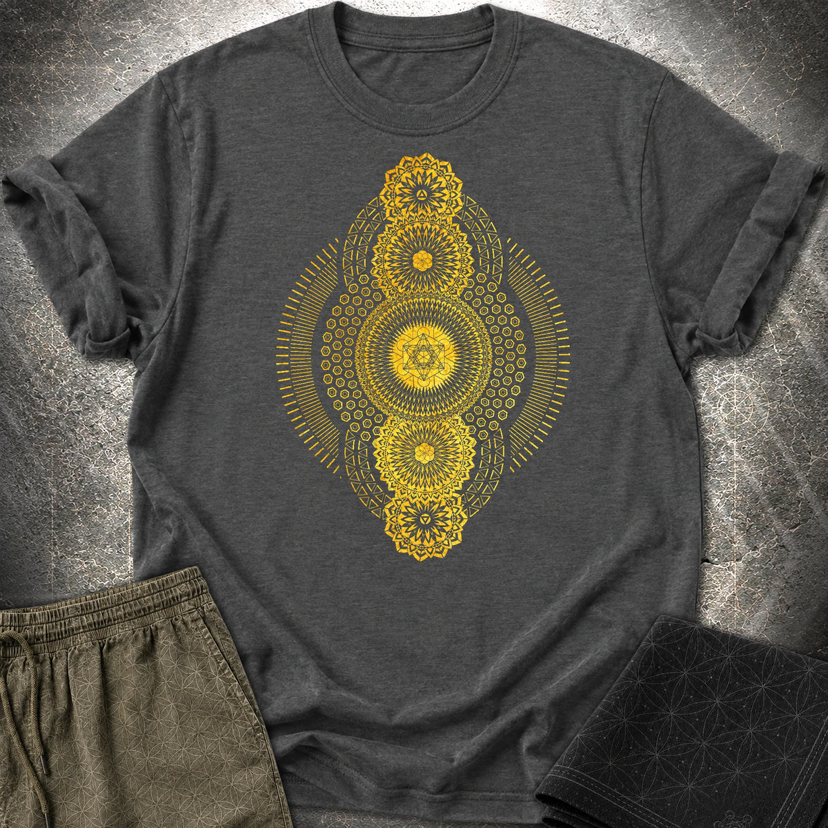 Metatron's Geometric Explosion T-Shirt - Metatron's Geometric Explosion T-Shirt - Dark Heather Grey