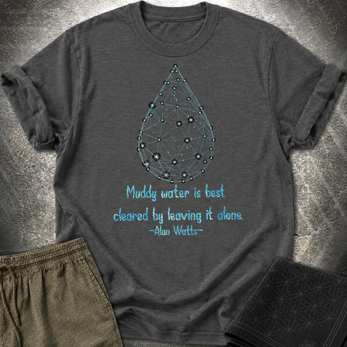 Alan Watts Muddy Water T-Shirt - Alan Watts Muddy Water T-Shirt - Dark Heather Grey
